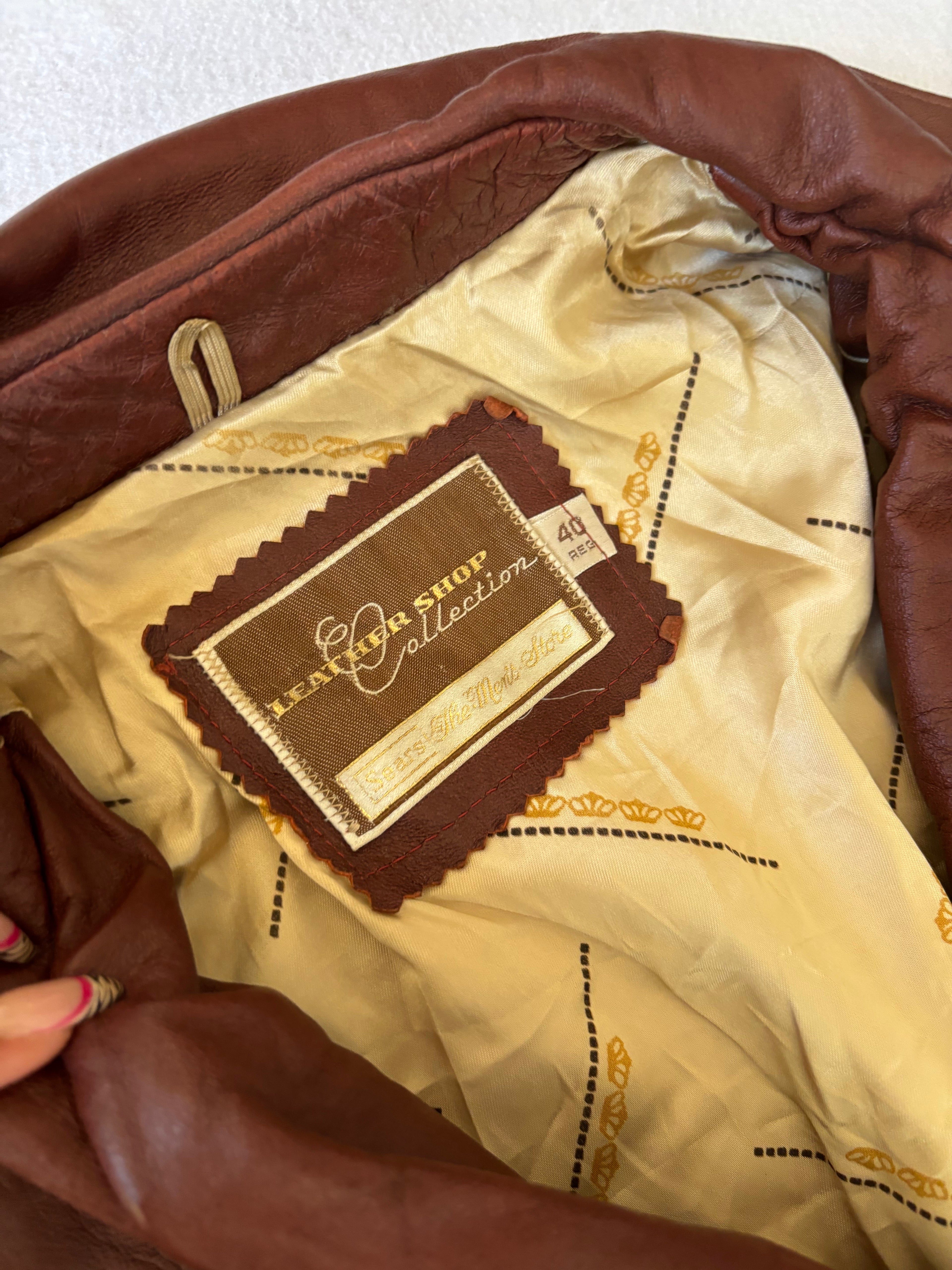 Vintage 70's Dark Brown Leather Blazer (L)