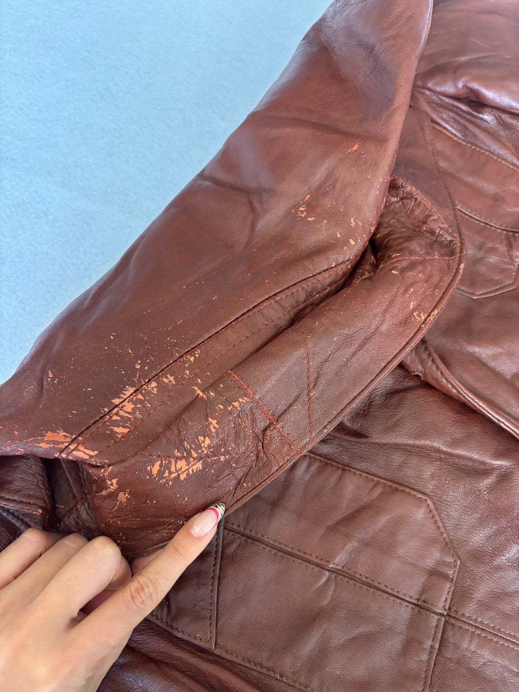 Vintage 70's Dark Brown Leather Blazer (L)