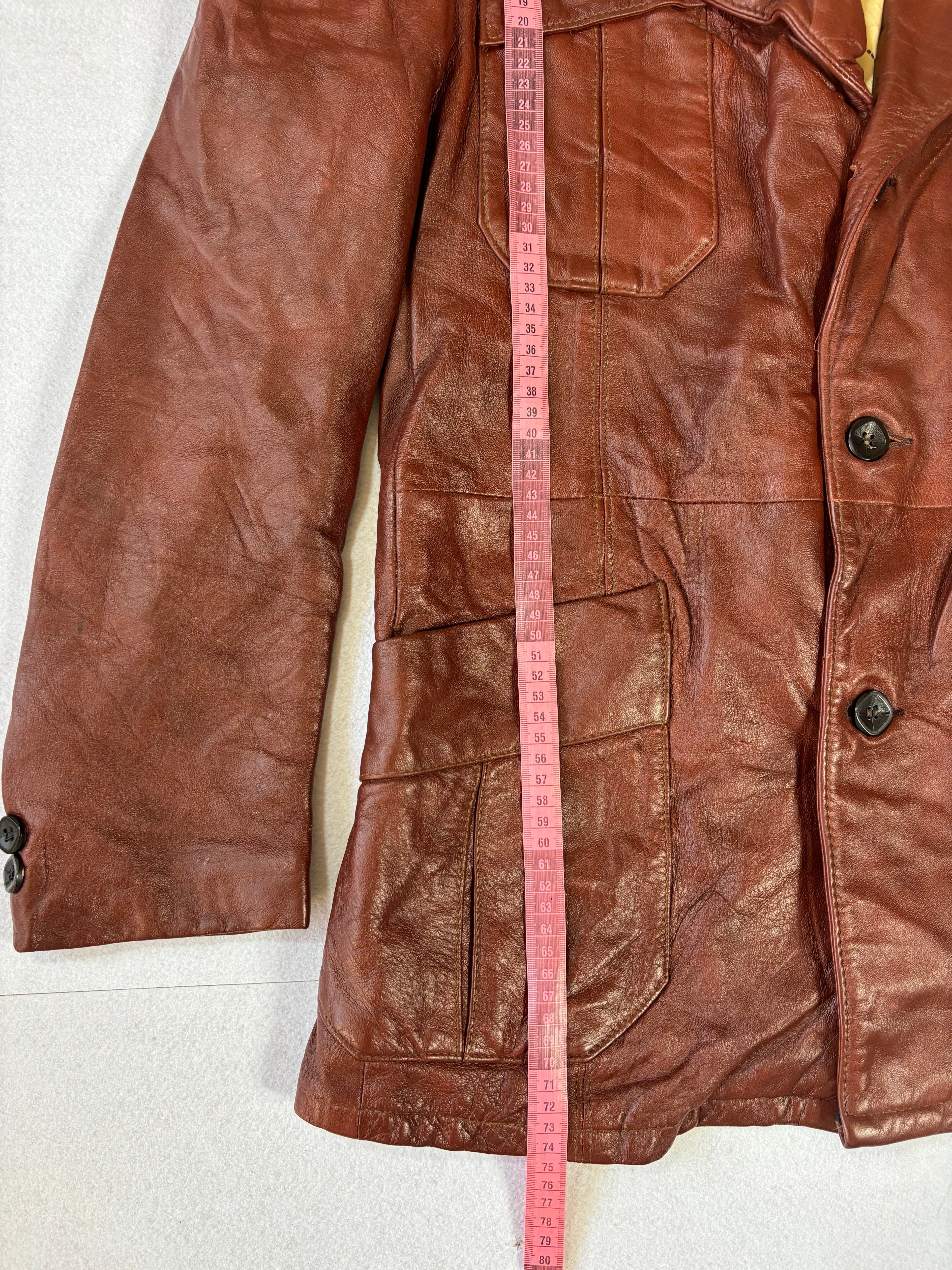 Vintage 70's Dark Brown Leather Blazer (L)