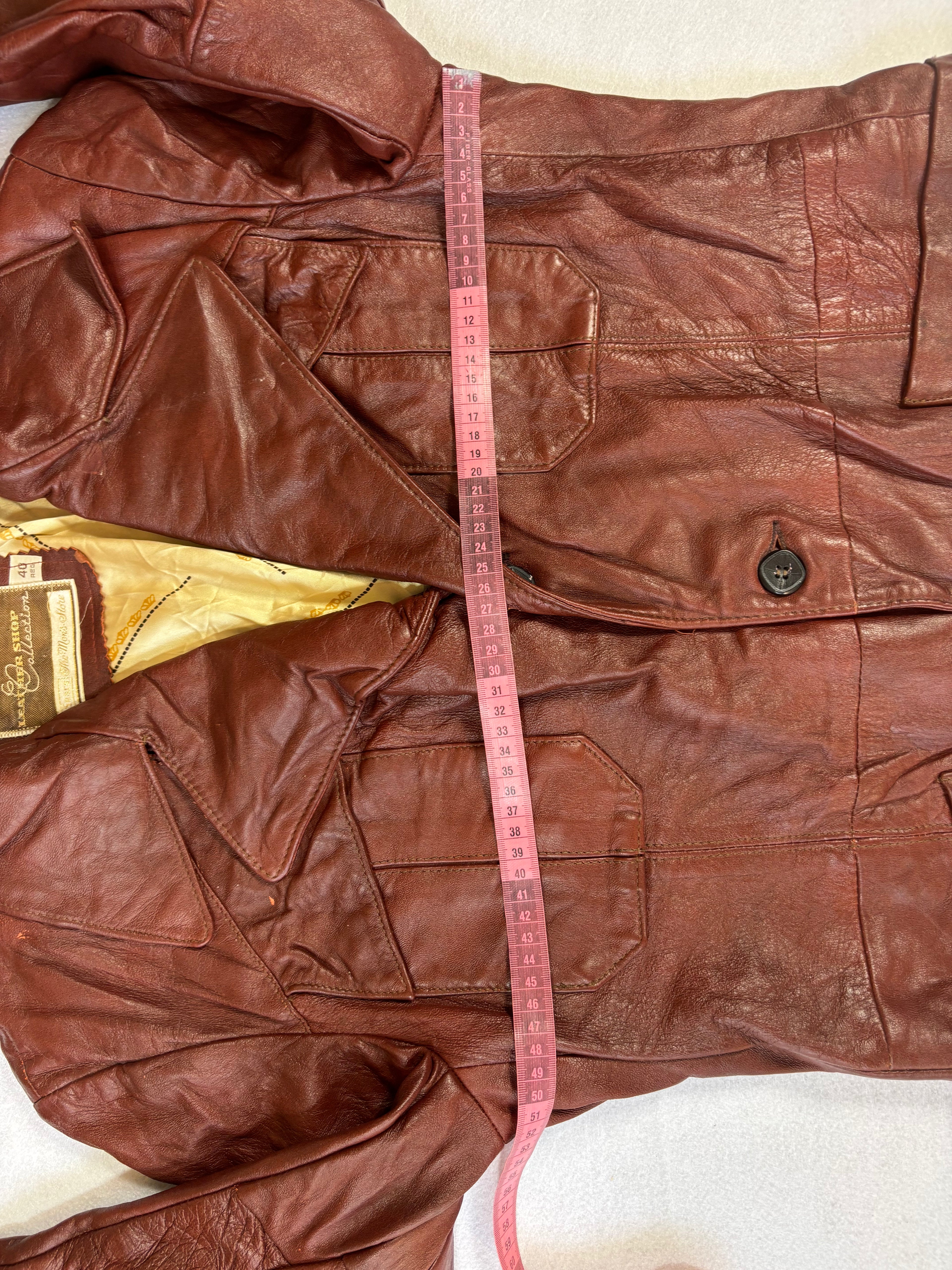 Vintage 70's Dark Brown Leather Blazer (L)