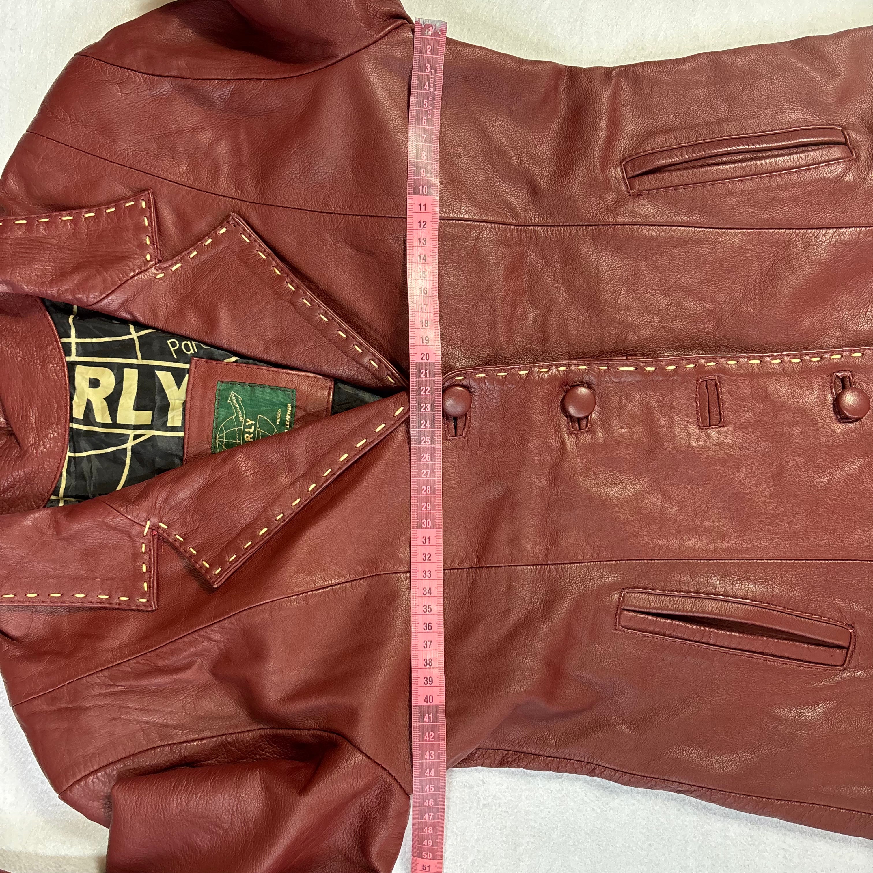 Vintage Burgundy Leather Blazer (L)