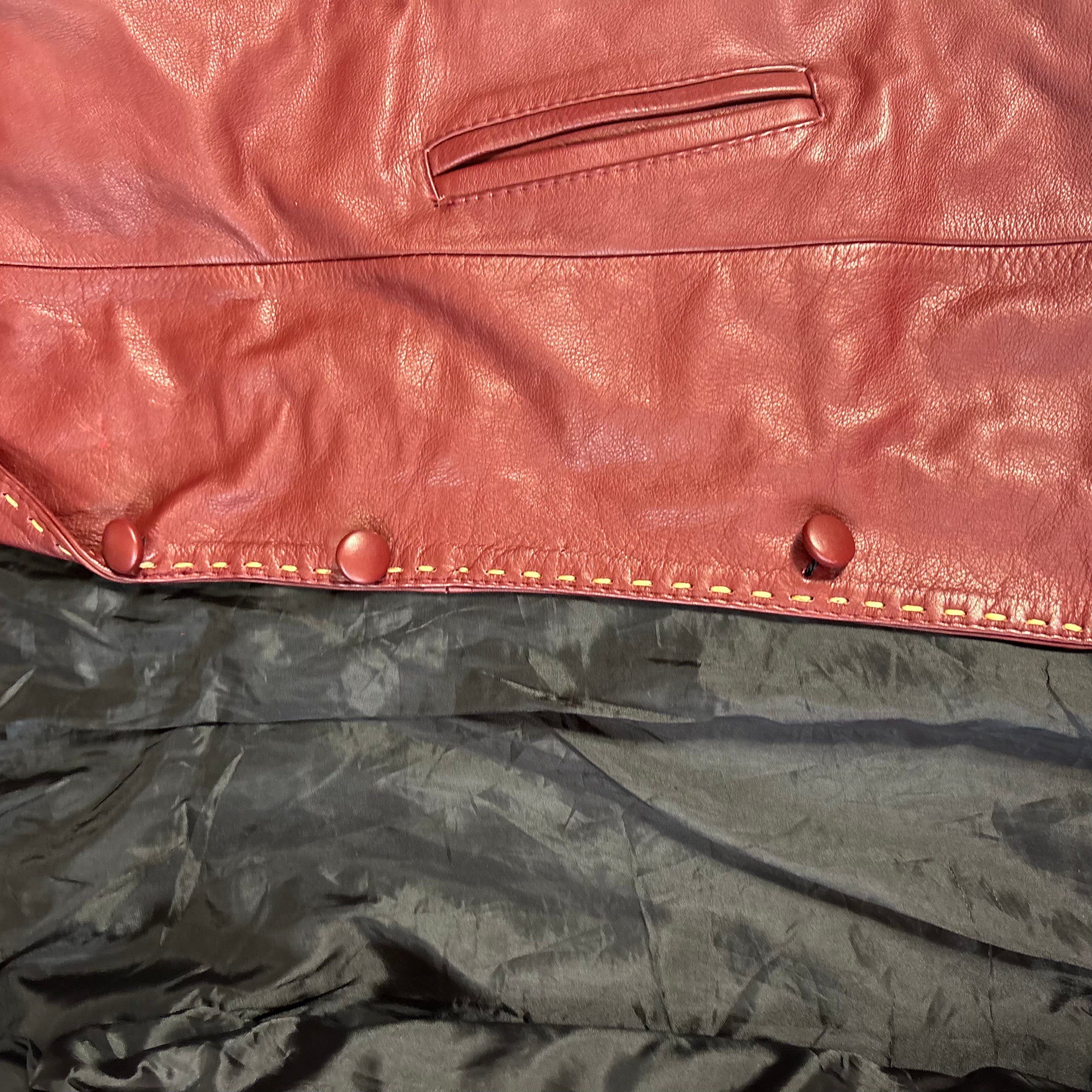 Vintage Burgundy Leather Blazer (L)