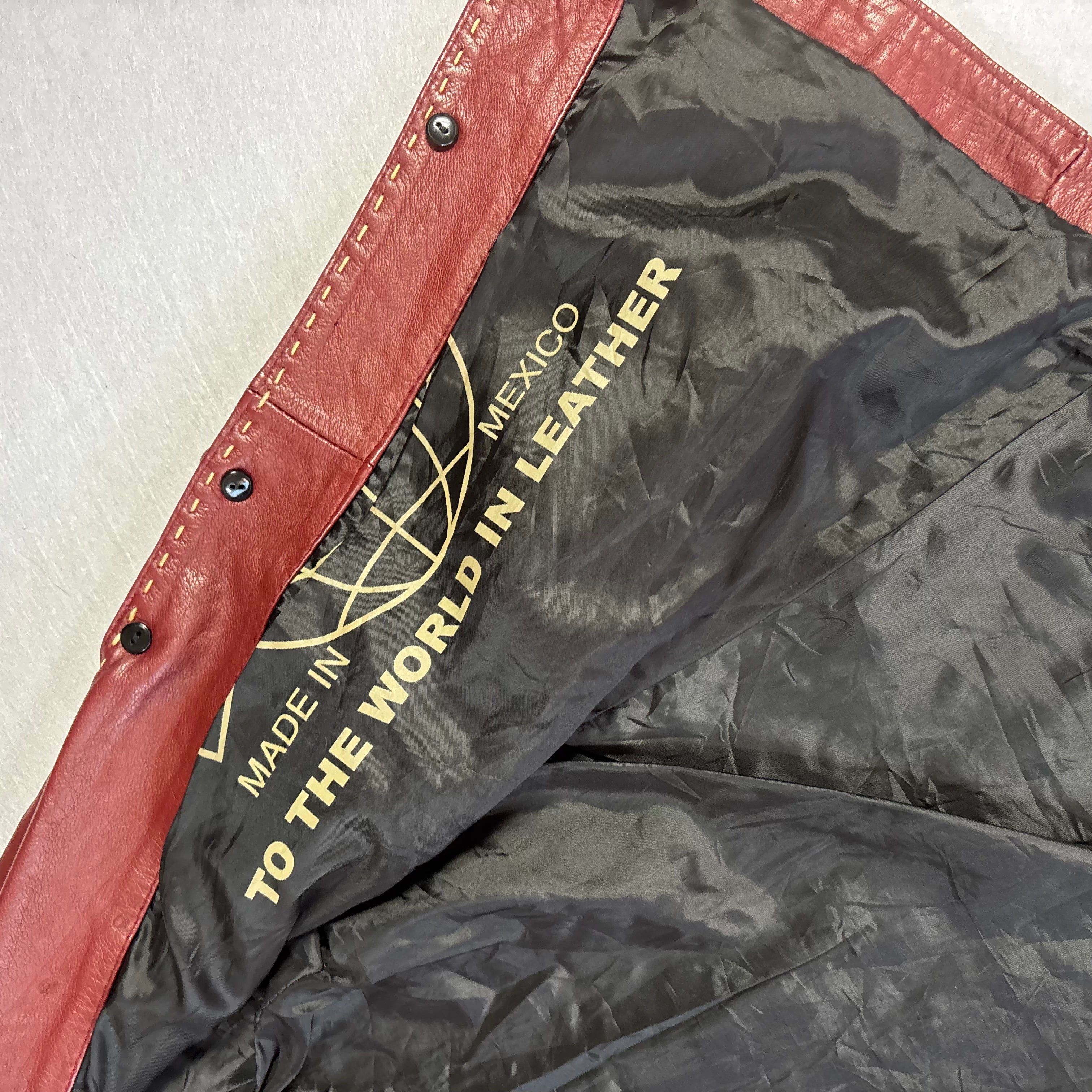 Vintage Burgundy Leather Blazer (L)