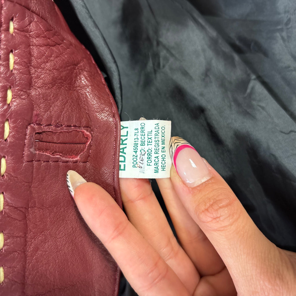 Vintage Burgundy Leather Blazer (L)