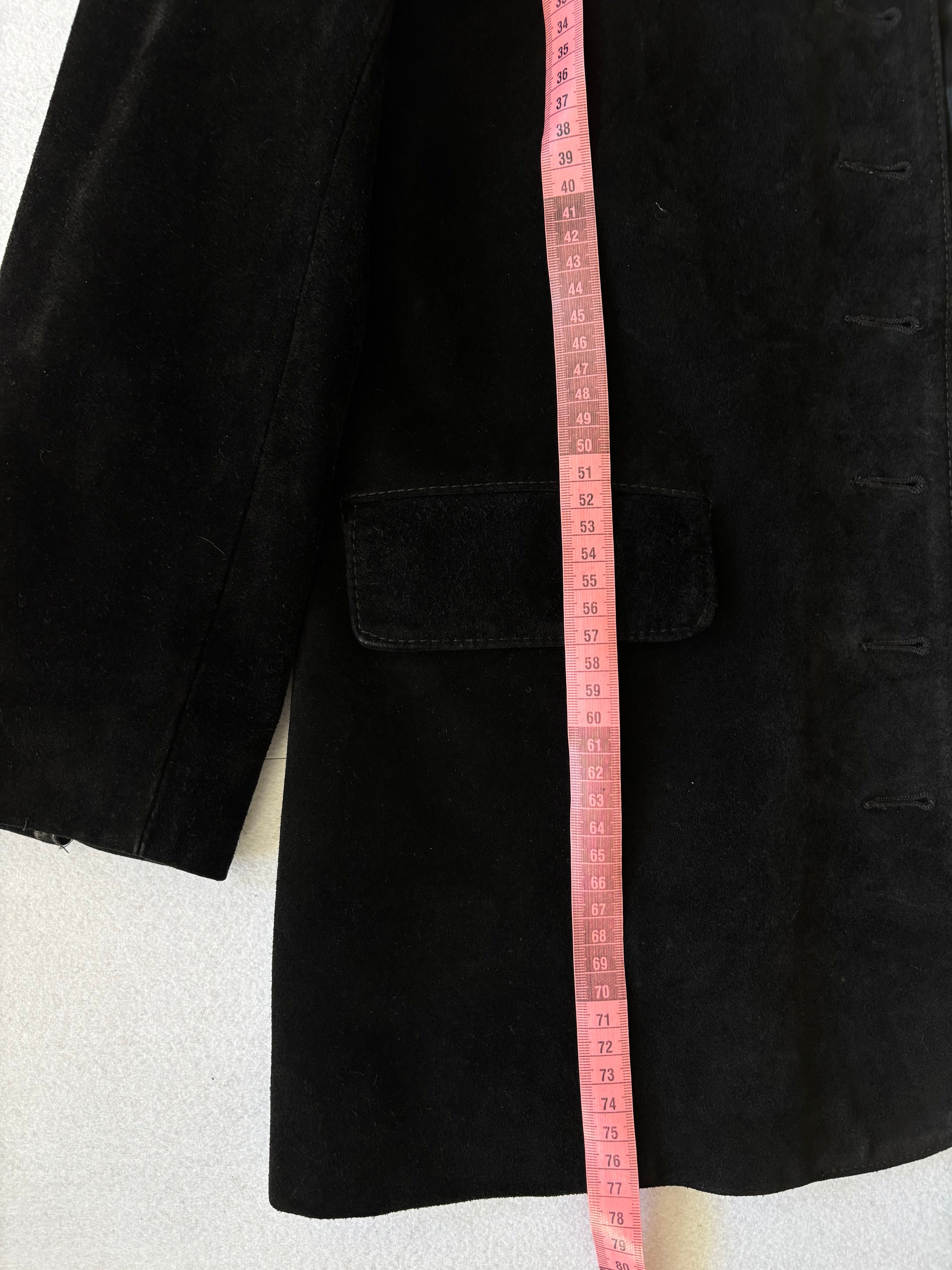 Vintage NafNaf Black Suede Leather Blazer (L)