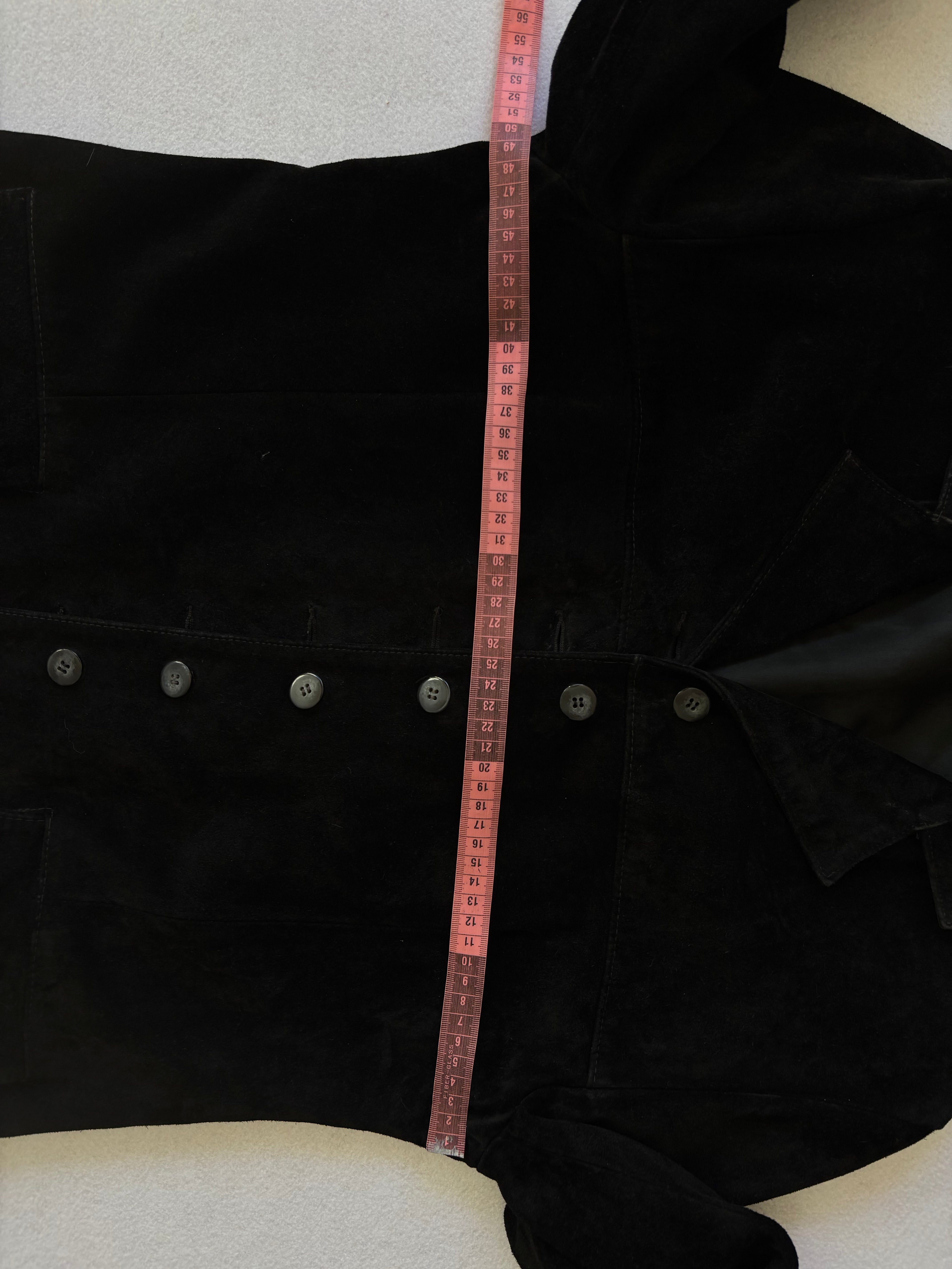 Vintage NafNaf Black Suede Leather Blazer (L)