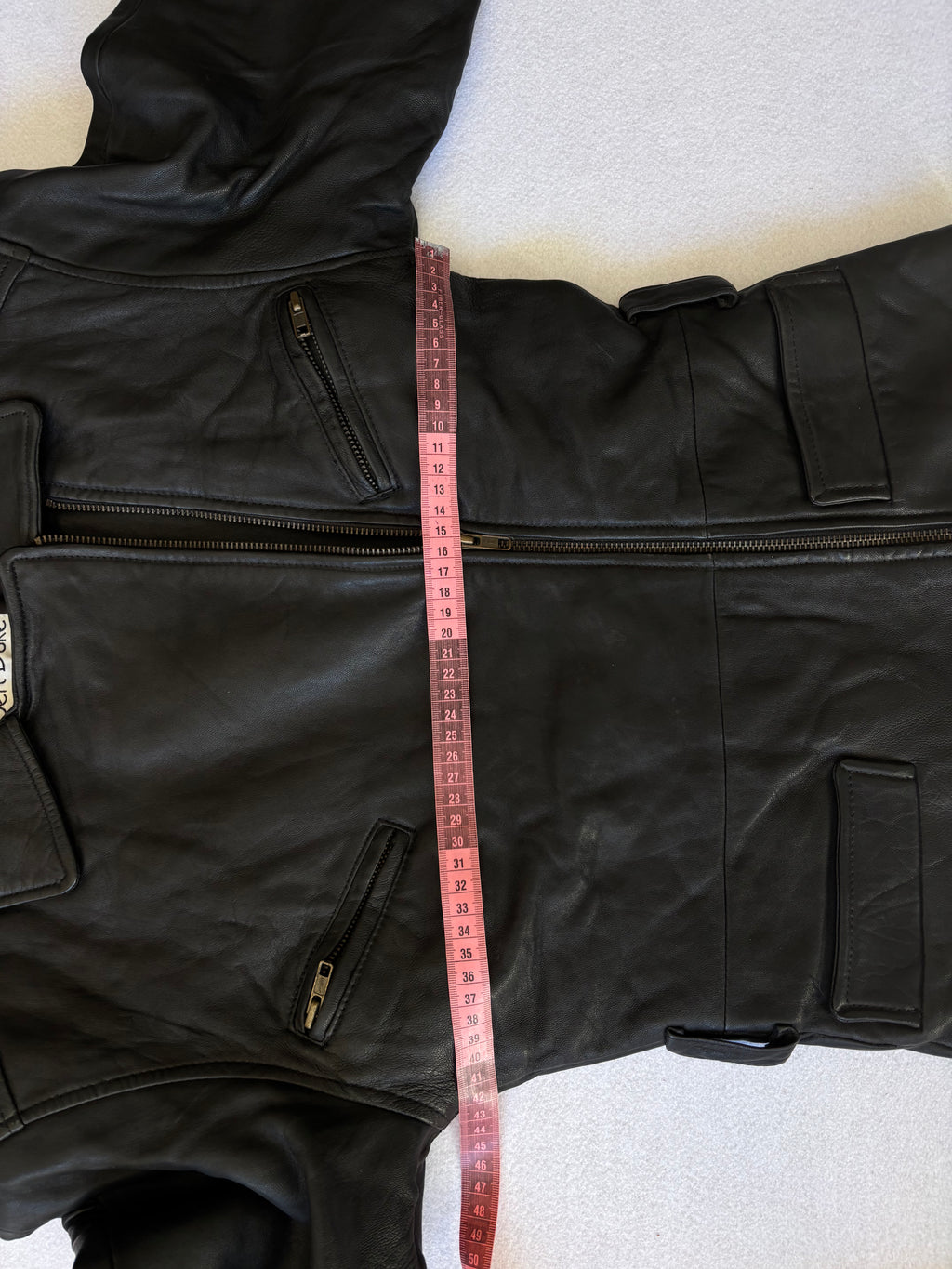 Vintage Black Leather Biker Jacket (S)