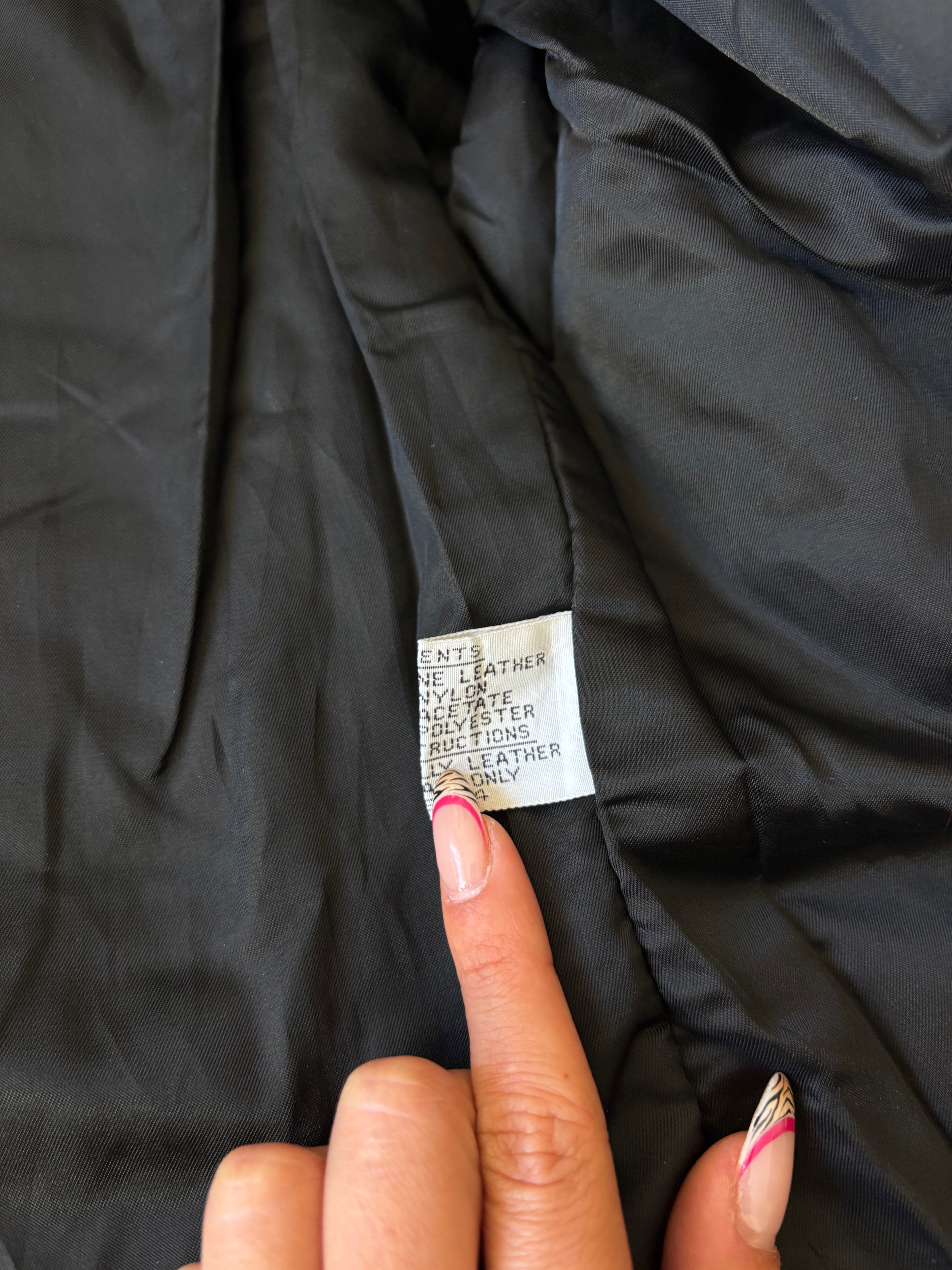 Vintage Black Leather Biker Jacket (S)