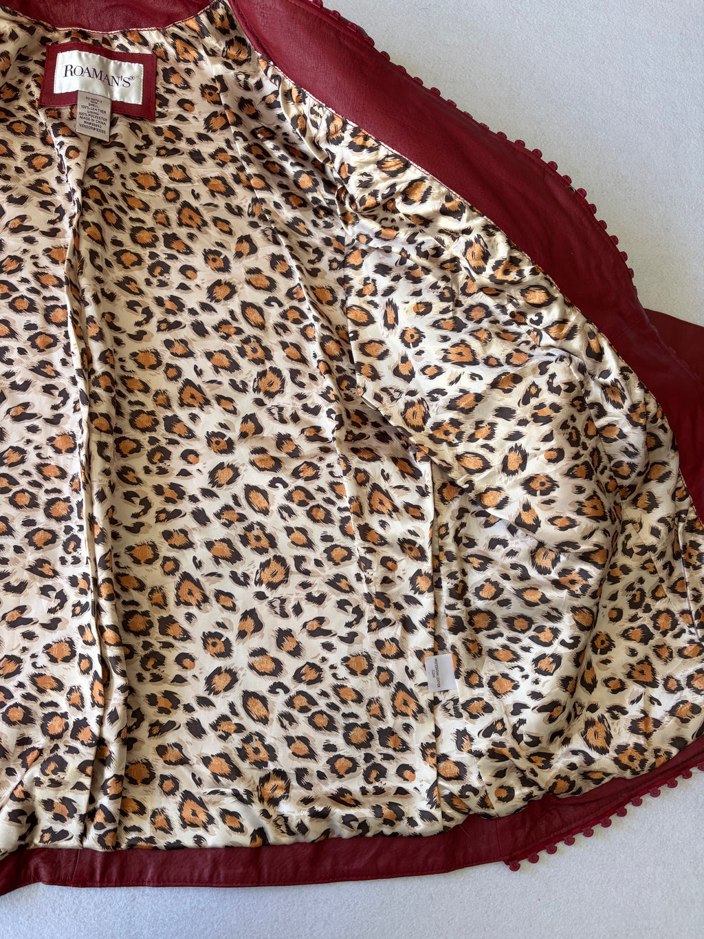 Vintage Burgundy Leather Blazer (L)