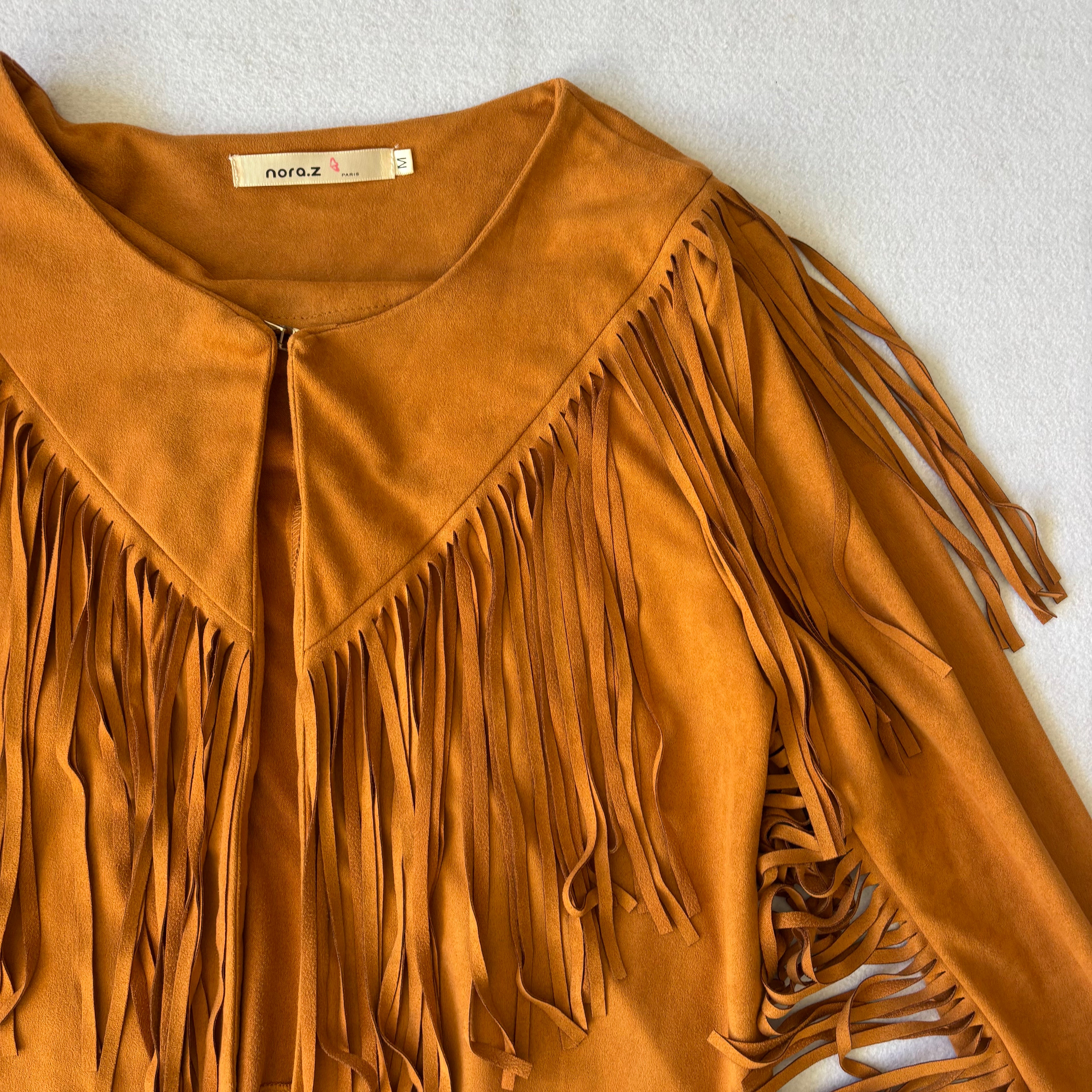 Vintage Tan Suede Fringe Jacket (M)