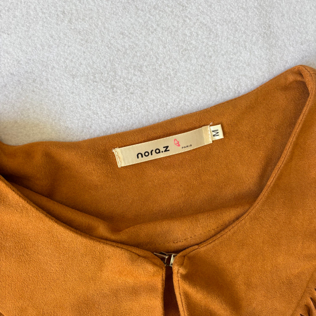 Vintage Tan Suede Fringe Jacket (M)