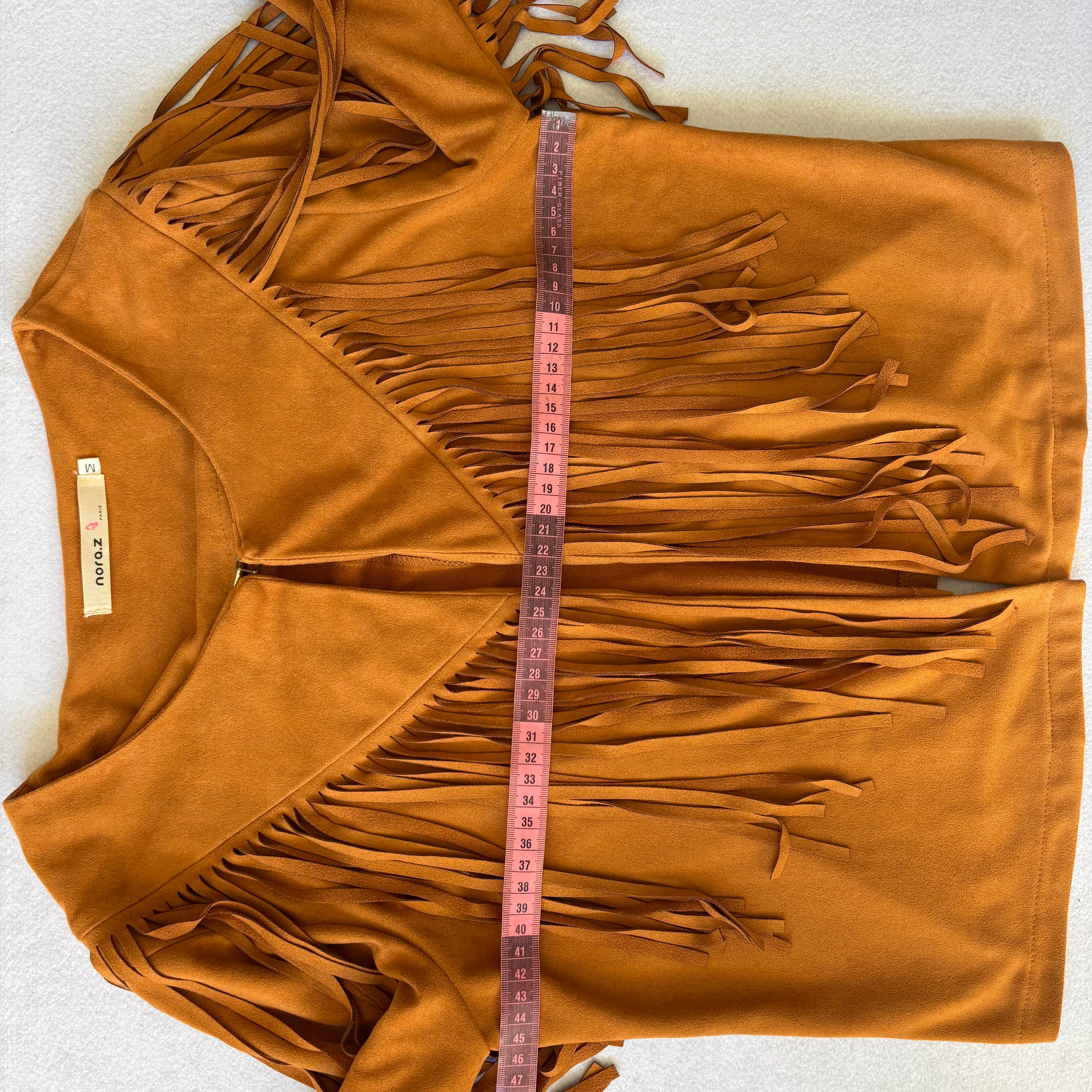 Vintage Tan Suede Fringe Jacket (M)