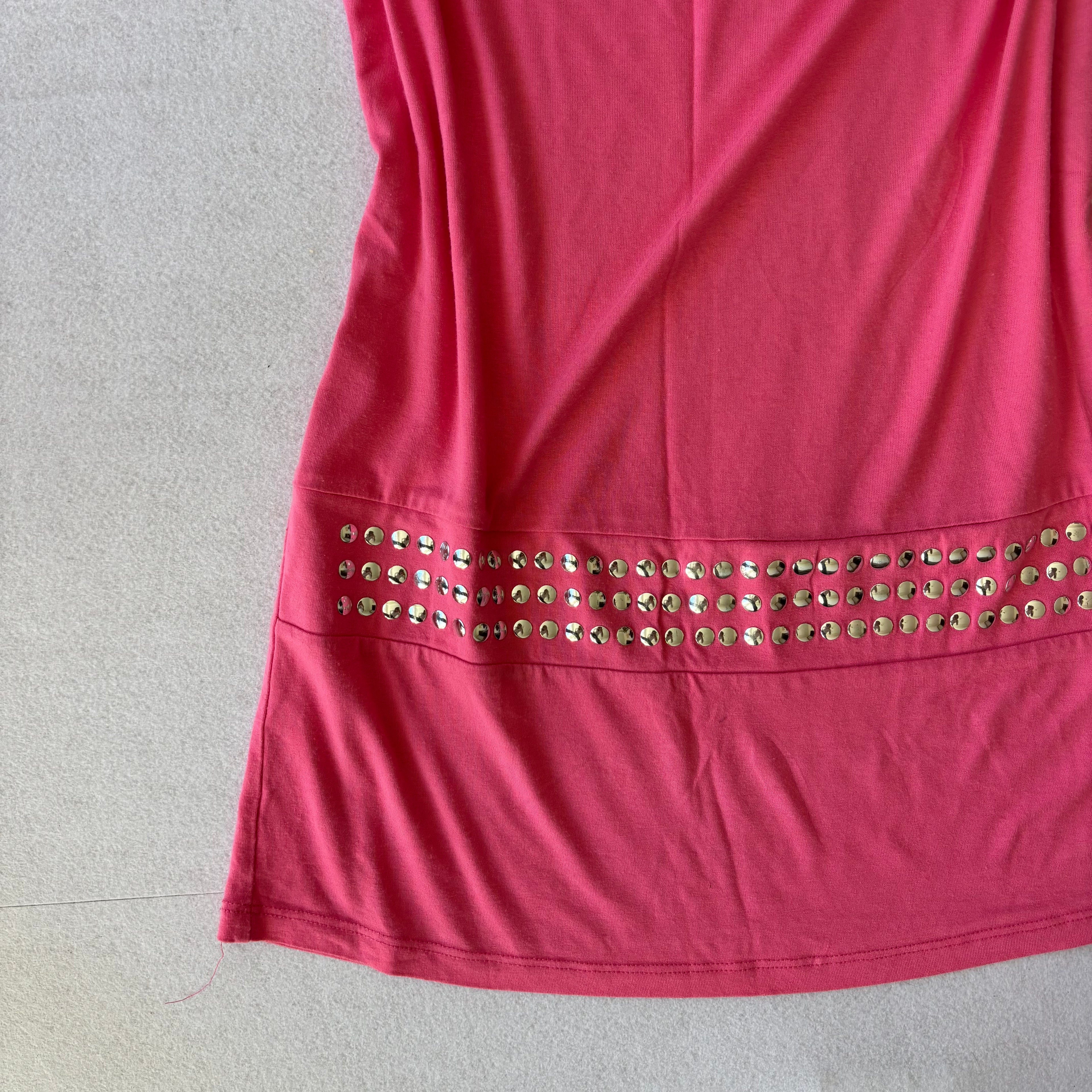 Y2K Hot Pink Off-Shoulder Mini Dress (M)