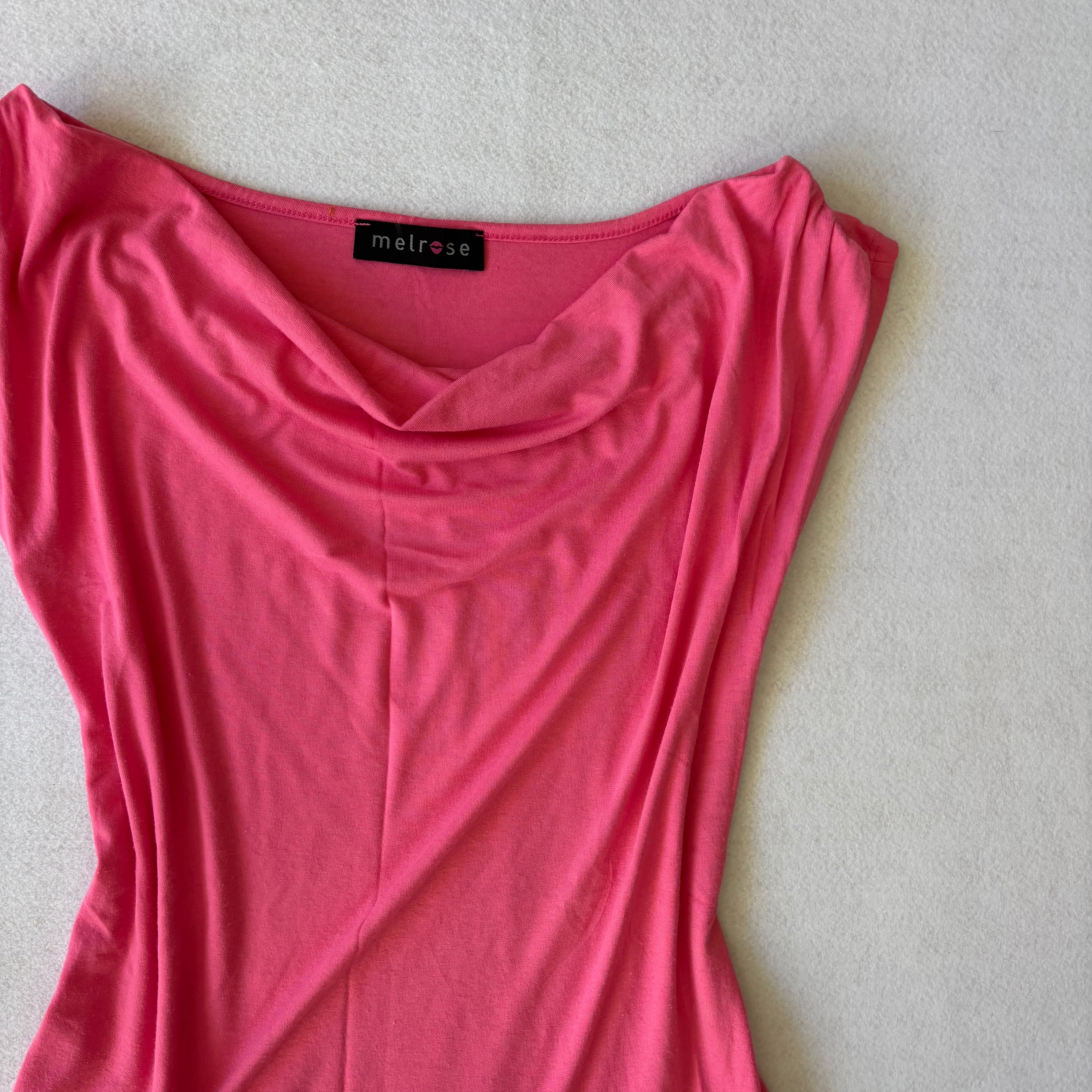 Y2K Hot Pink Off-Shoulder Mini Dress (M)