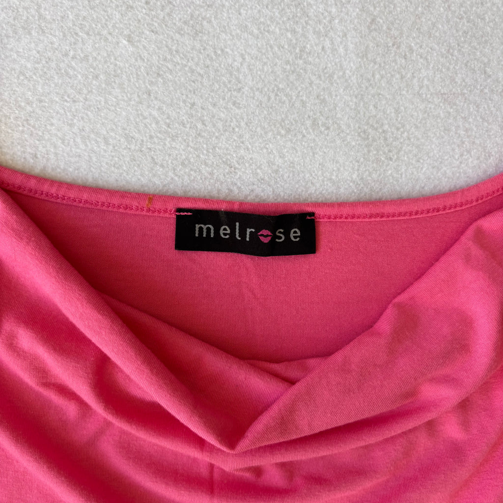 Y2K Hot Pink Off-Shoulder Mini Dress (M)