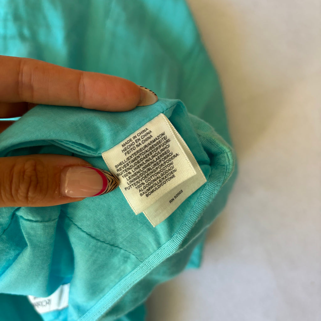 Y2K Aquca Linen Midi Skirt (S)