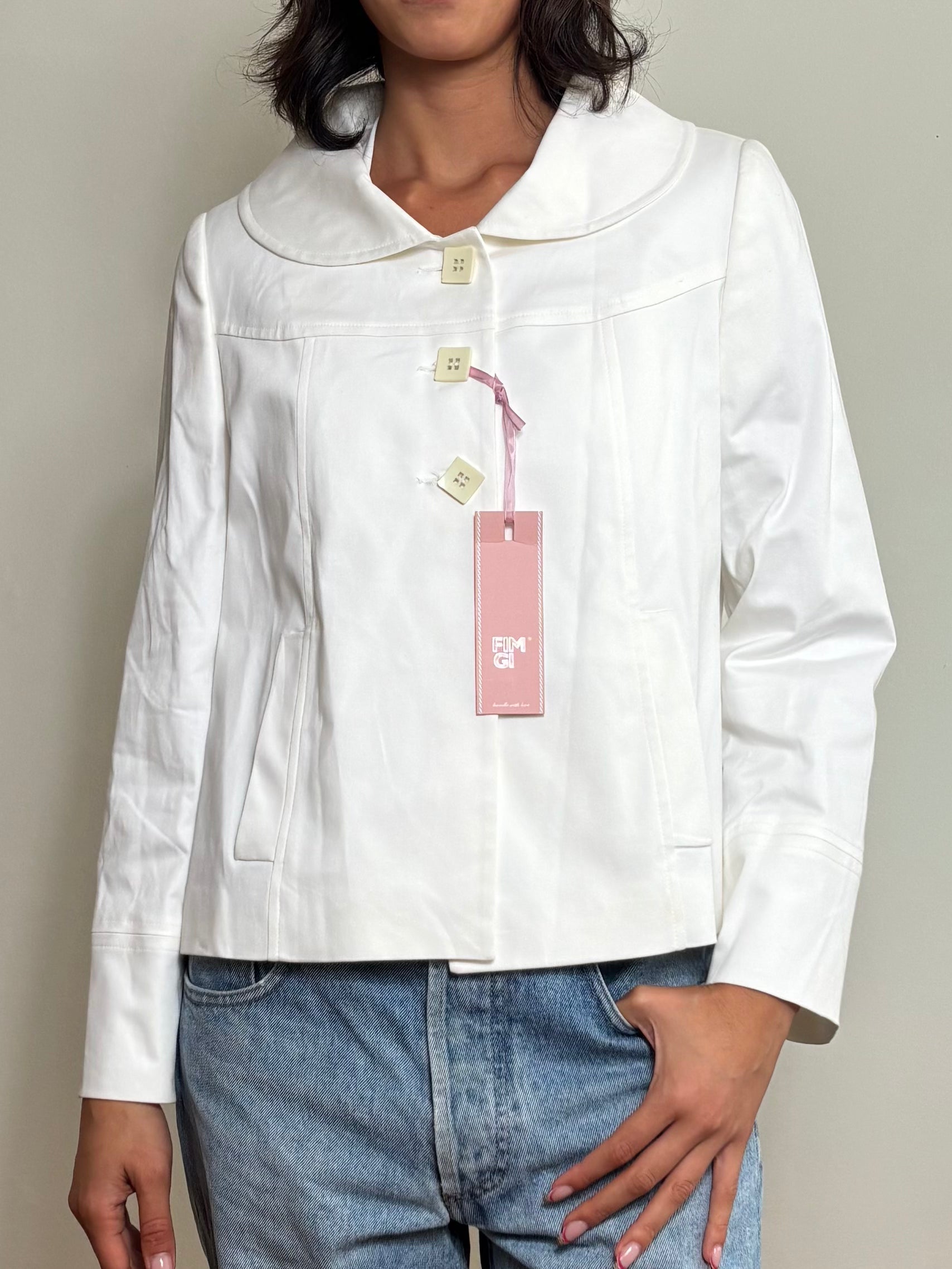Vintage White Tailored Cropped Jacket (S)