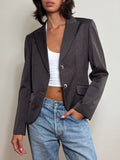 Vintage Pinstripe Fitted Tailored Blazer (S)