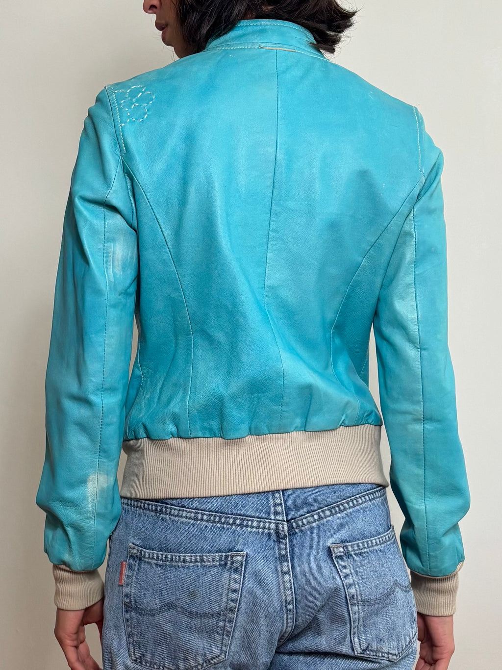 Blue Leather Jacket (S)