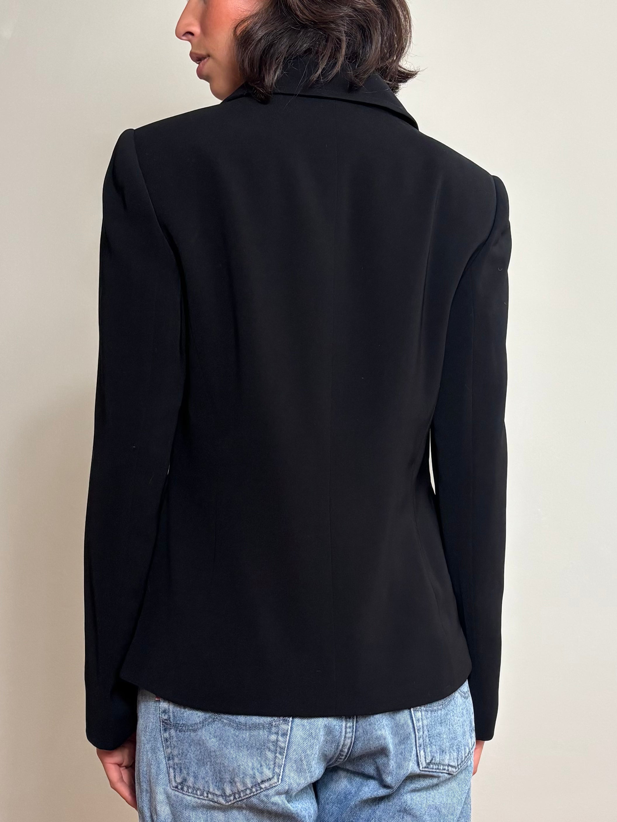 Y2K Black Tailored Fitted Office Blazer (S)
