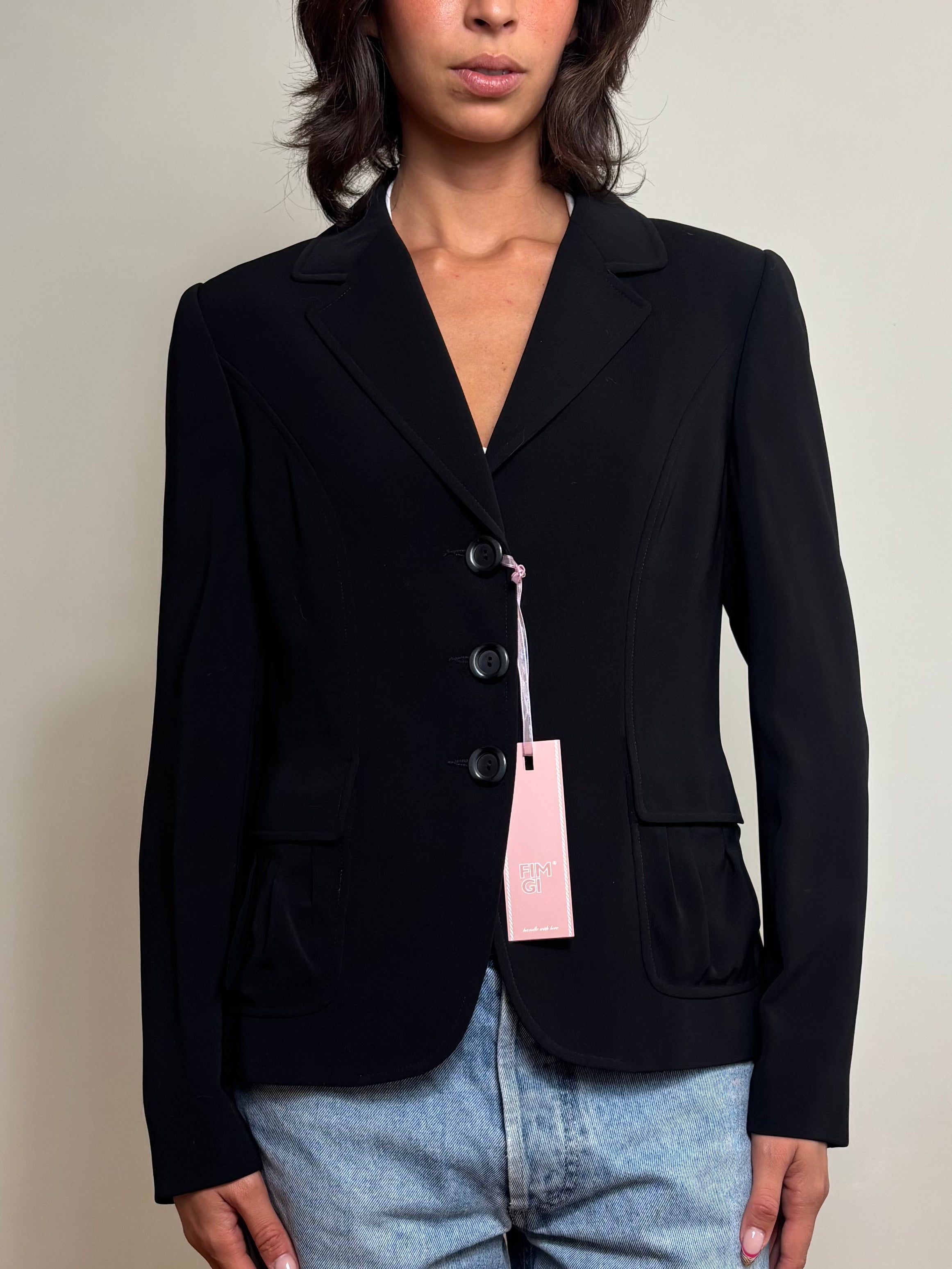 Y2K Black Tailored Fitted Office Blazer (S)