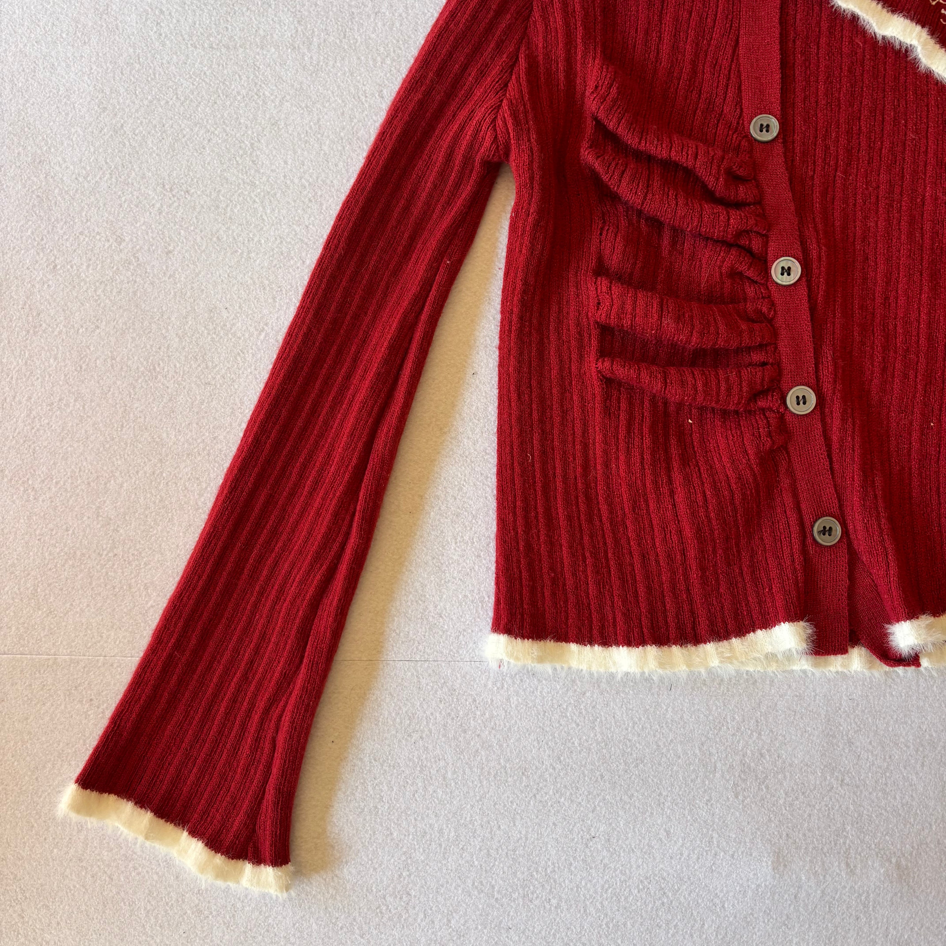 Y2K Red Asymmetric Knie Top (S)