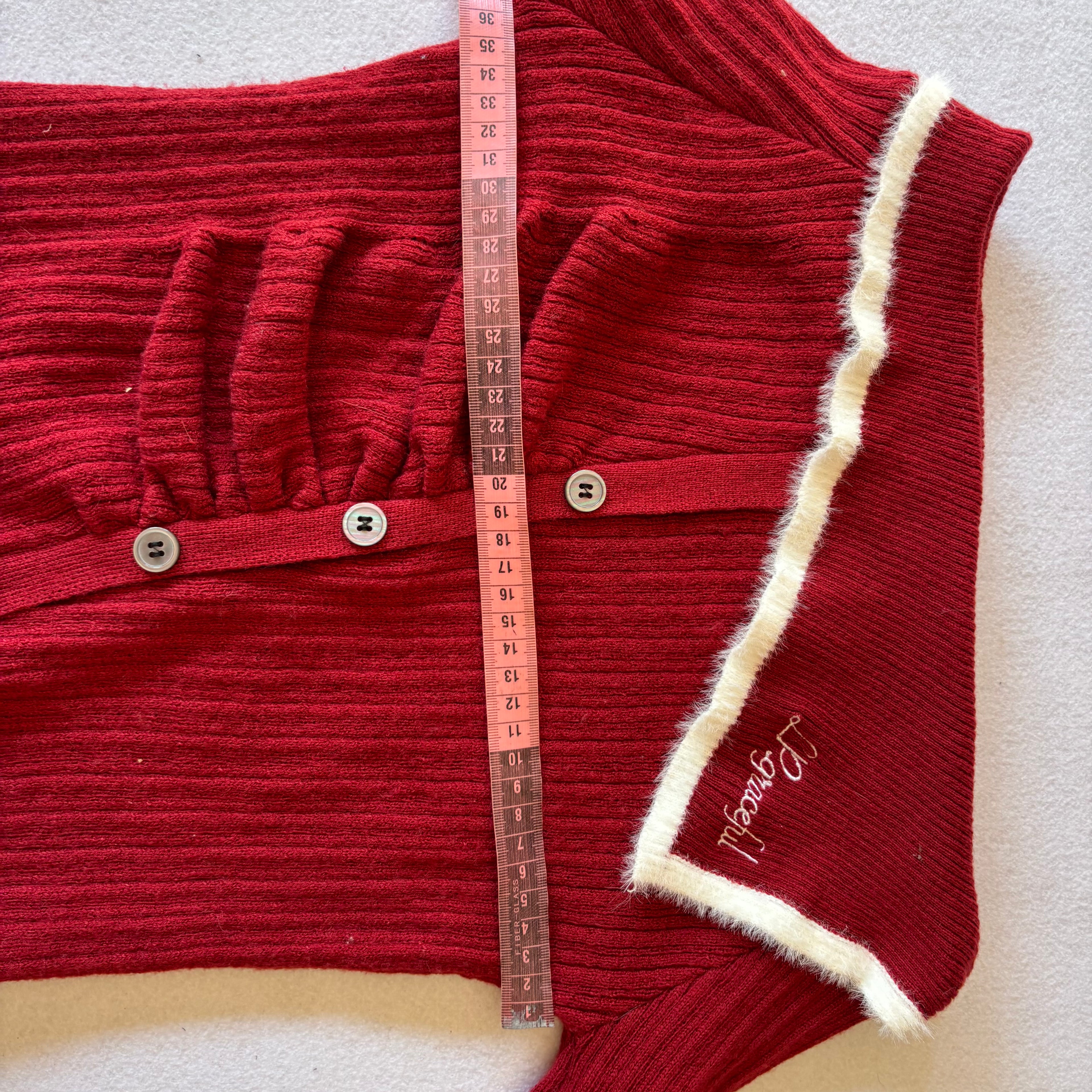 Y2K Red Asymmetric Knie Top (S)