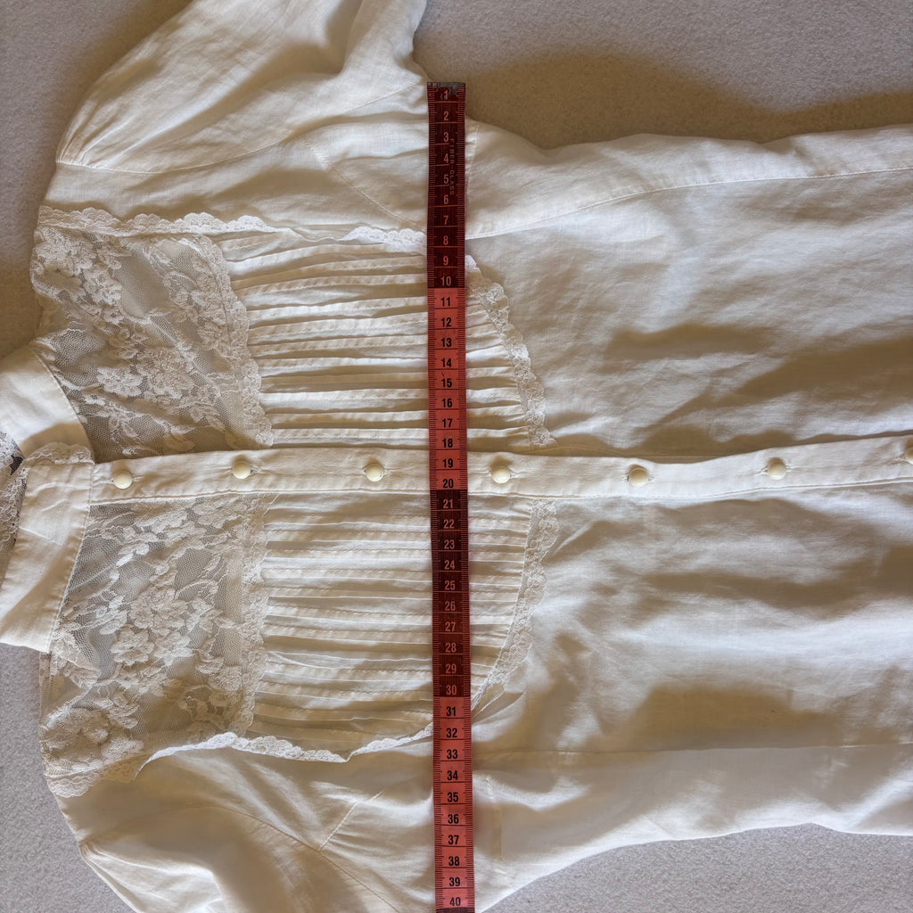 Vintage White Lace Victorian Blouse (XS)