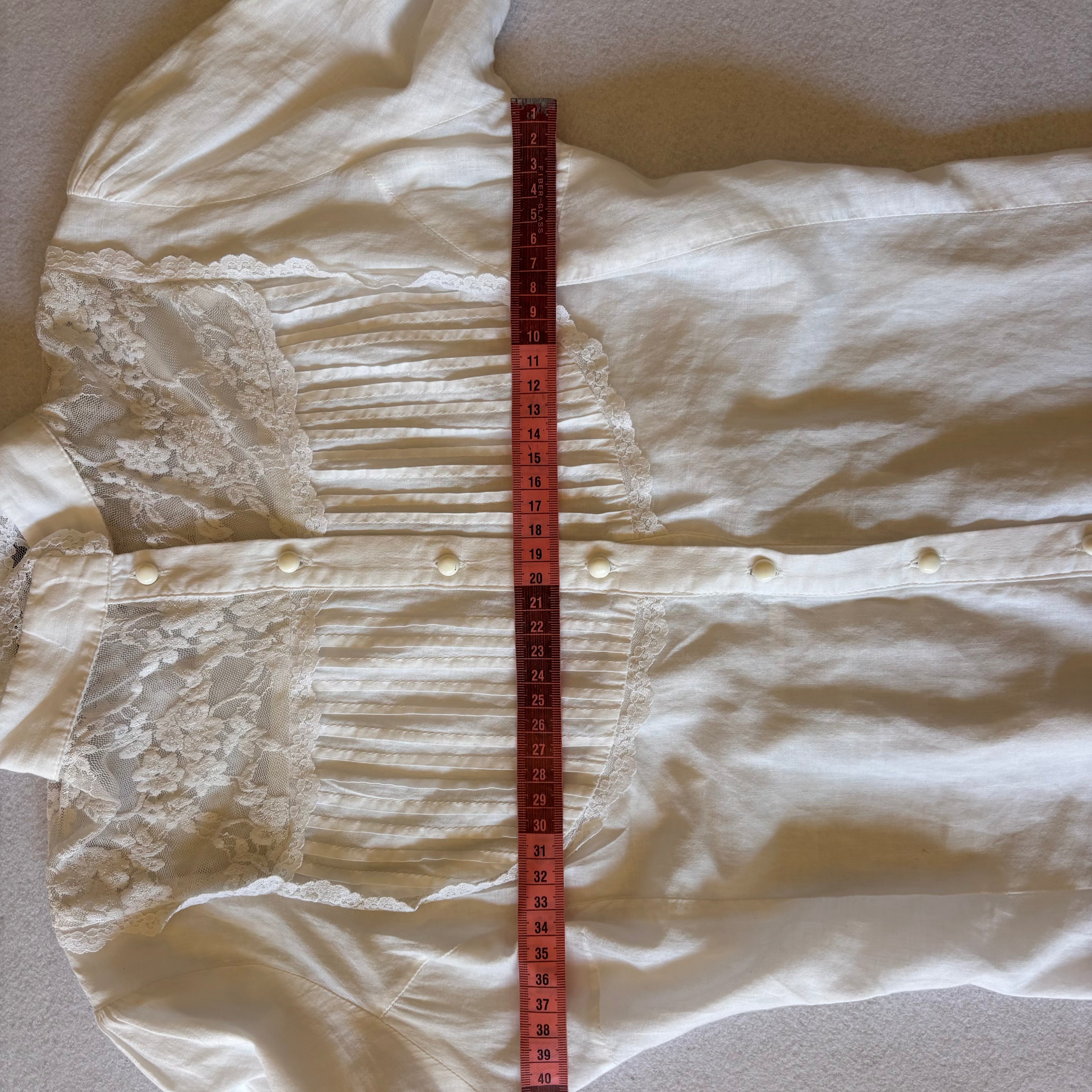 Vintage White Lace Victorian Blouse (XS)