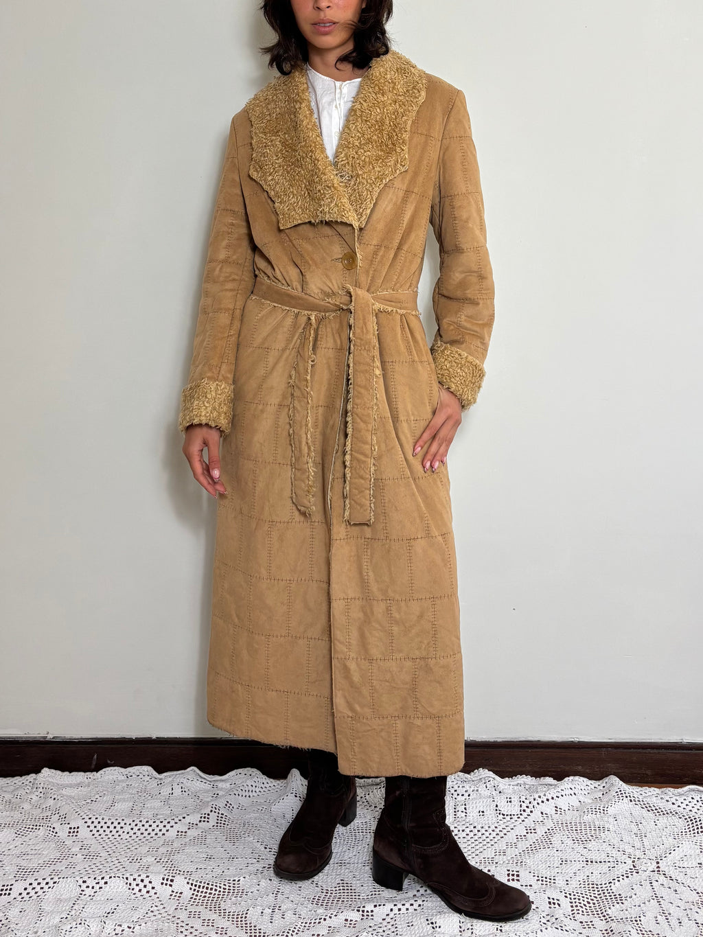 Vintage Penny Lane Suede Coat (L)
