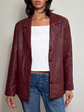 Vintage Burgundy Leather Blazer (L)