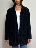 Vintage NafNaf Black Suede Leather Blazer (L)
