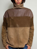Vintage Suede and Leather High Neck Pullover (M)