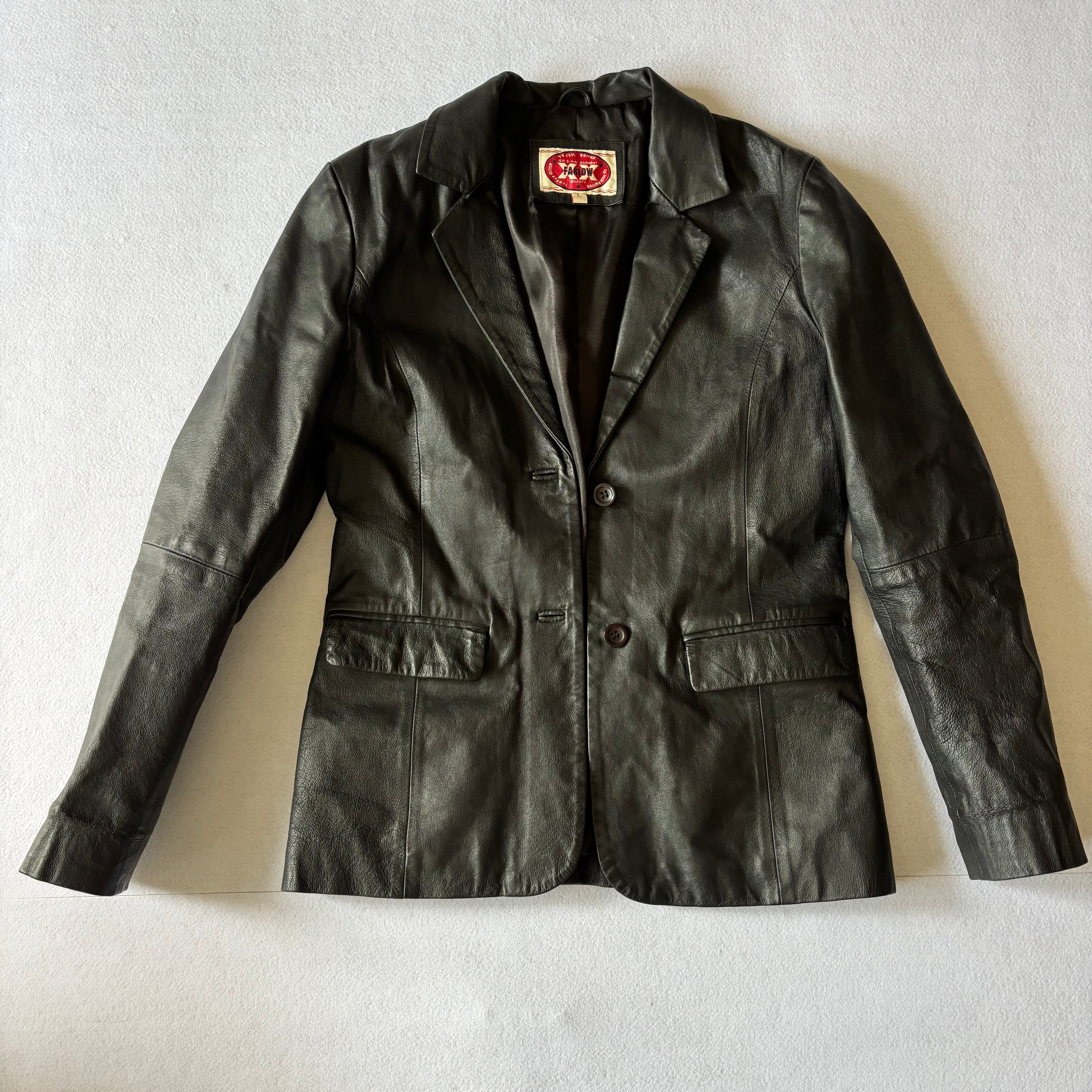 Vintage Black Leather Blazer (M)