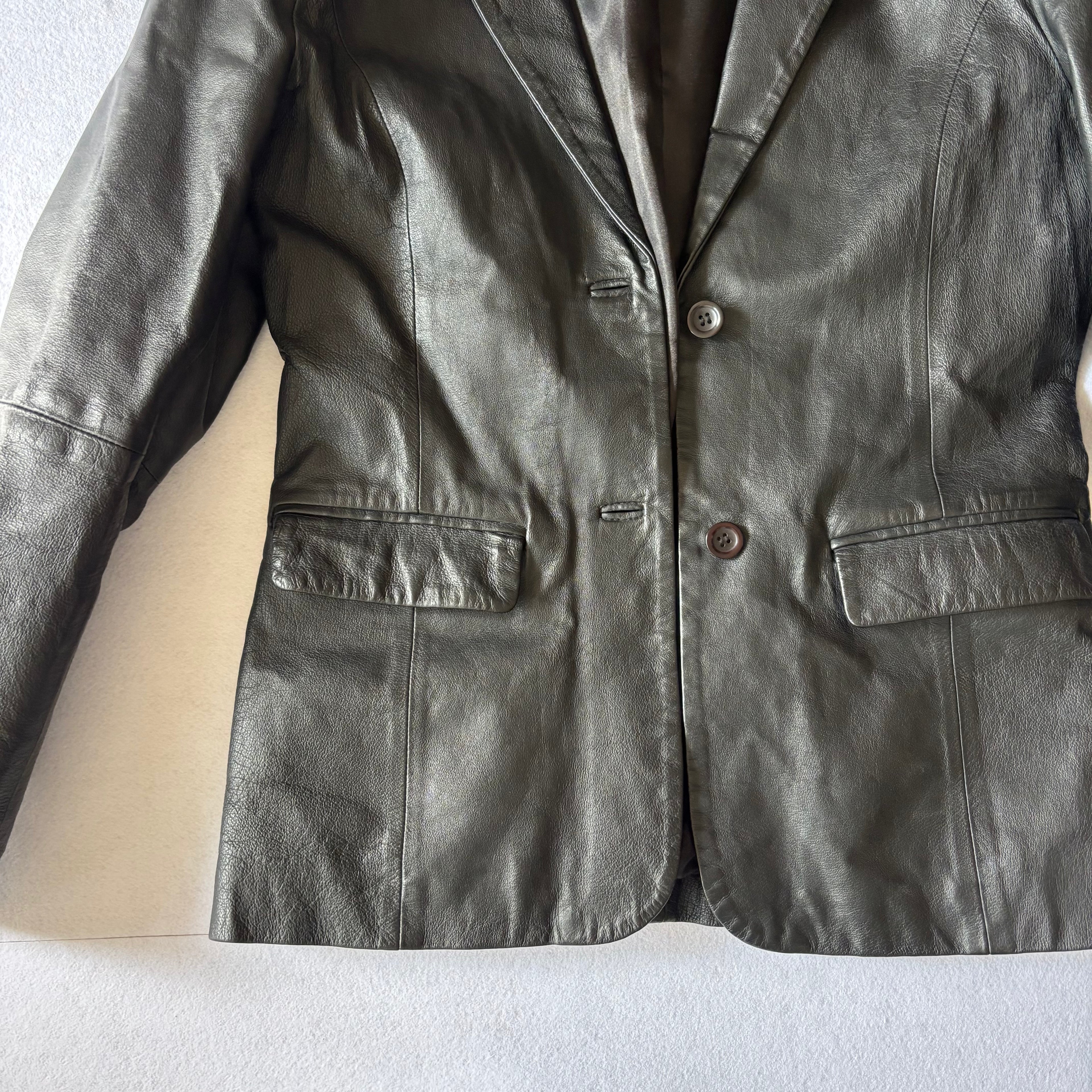 Vintage Black Leather Blazer (M)
