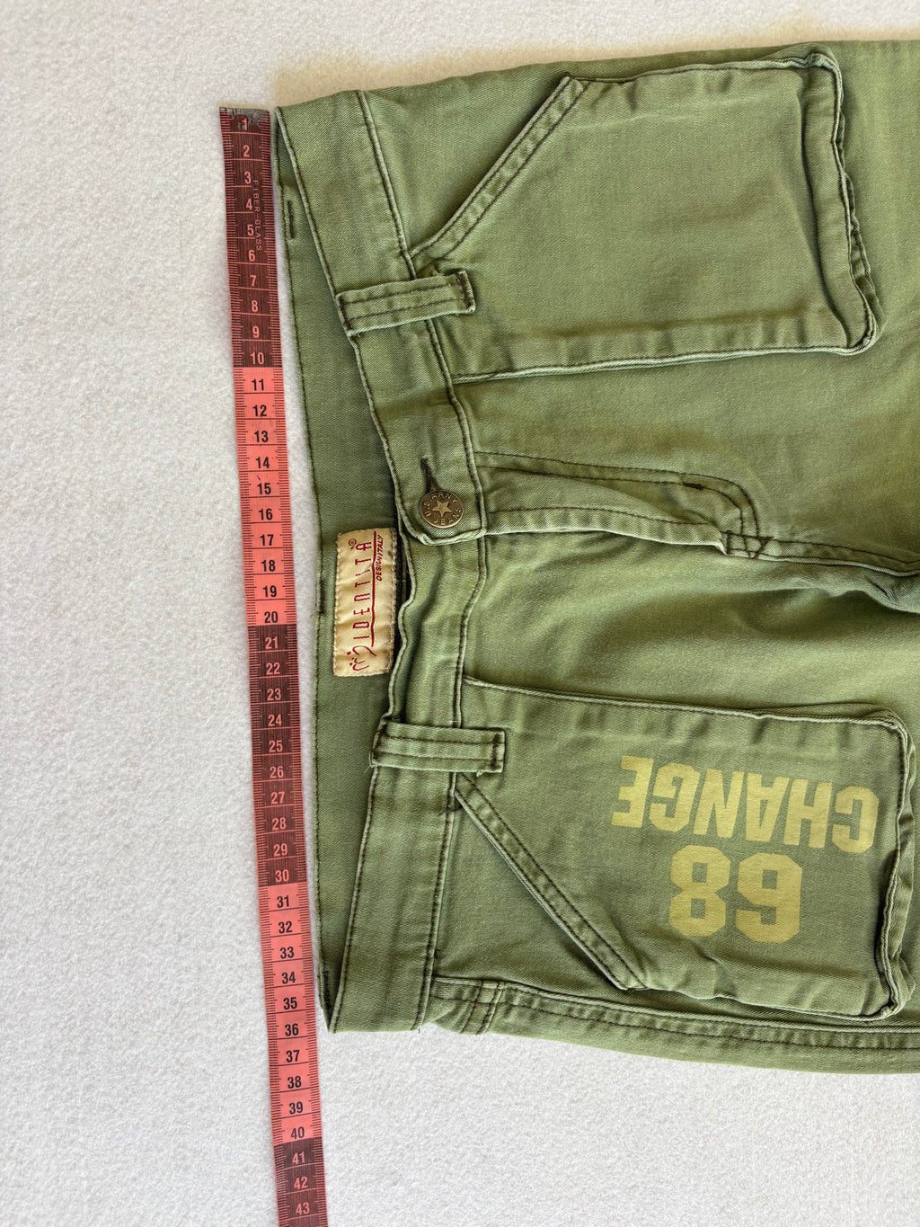 Y2K Khaki Green Cargo Capri Pants (S)