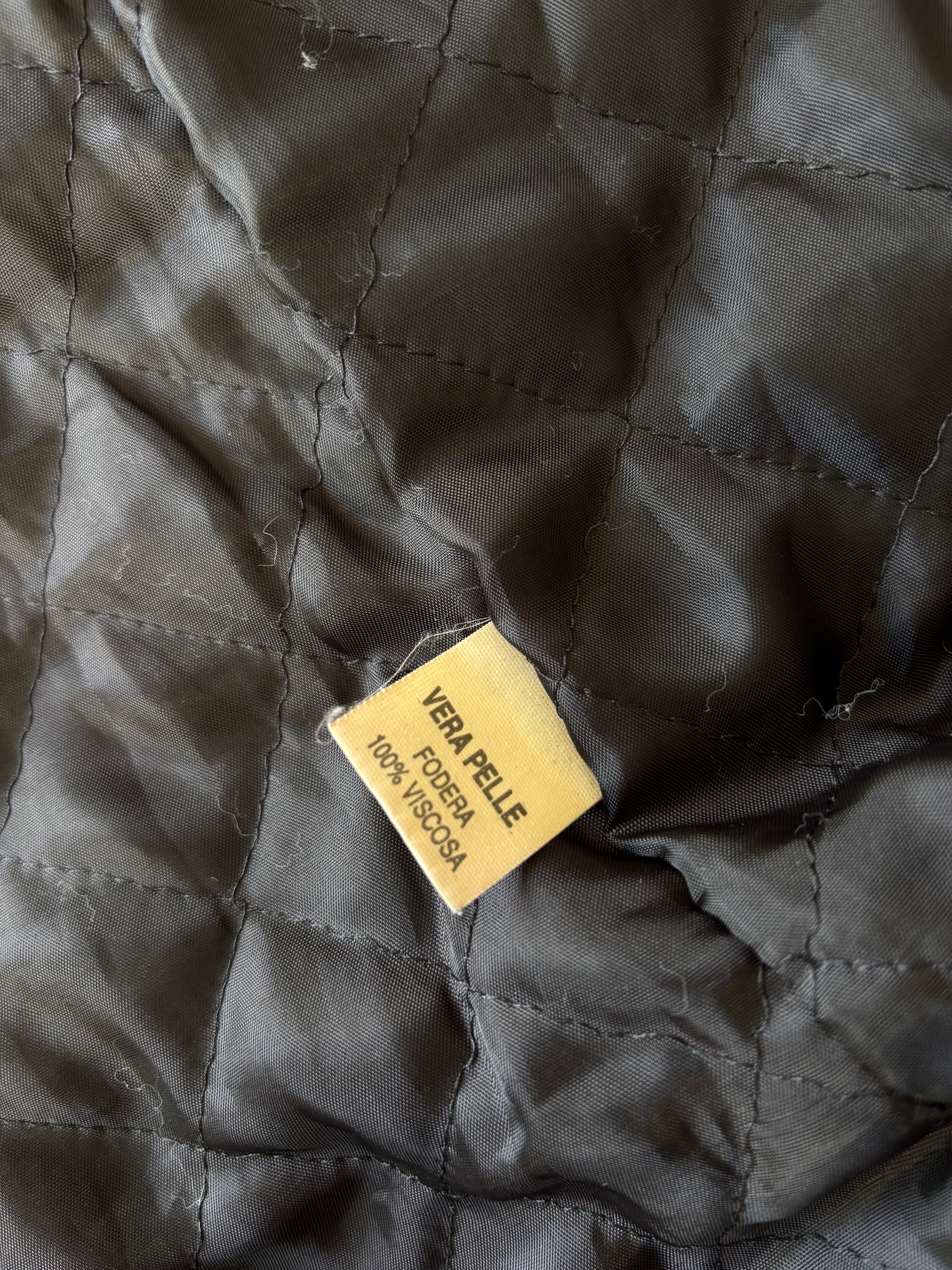 Vintage Distressed Leather Faux Fur Penny Lane Coat (S)