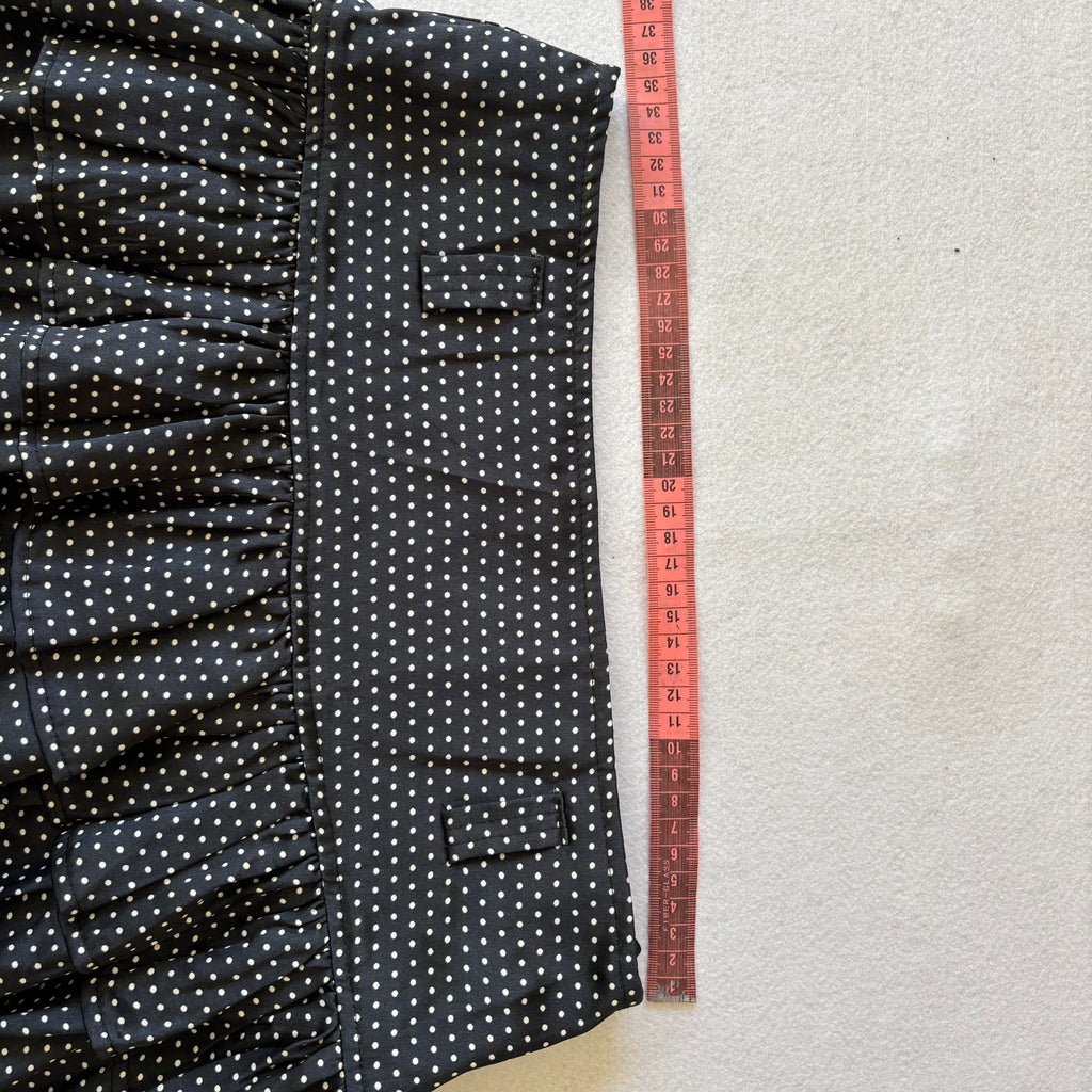 Y2K Polka Dot Mini Skirt Lace Trim (XS)