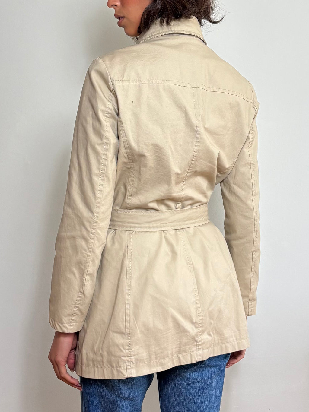 Vintage Benetton Beige Double Breasted Trench Coat (M)