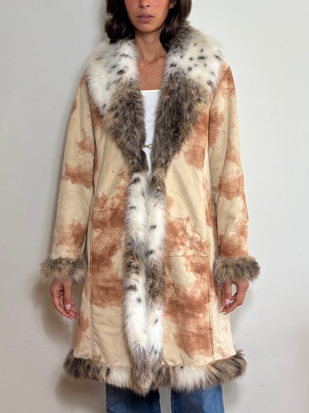 Vintage Afghan Faux Fur Trim (M)
