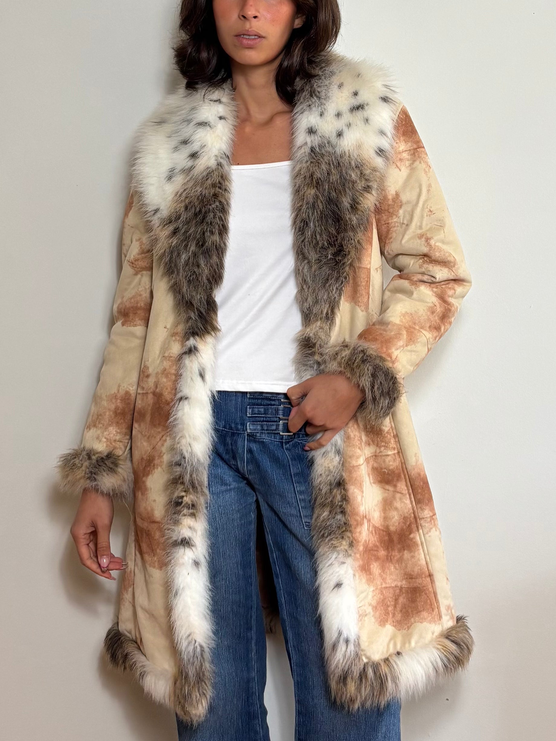 Vintage Afghan Faux Fur Trim (M)