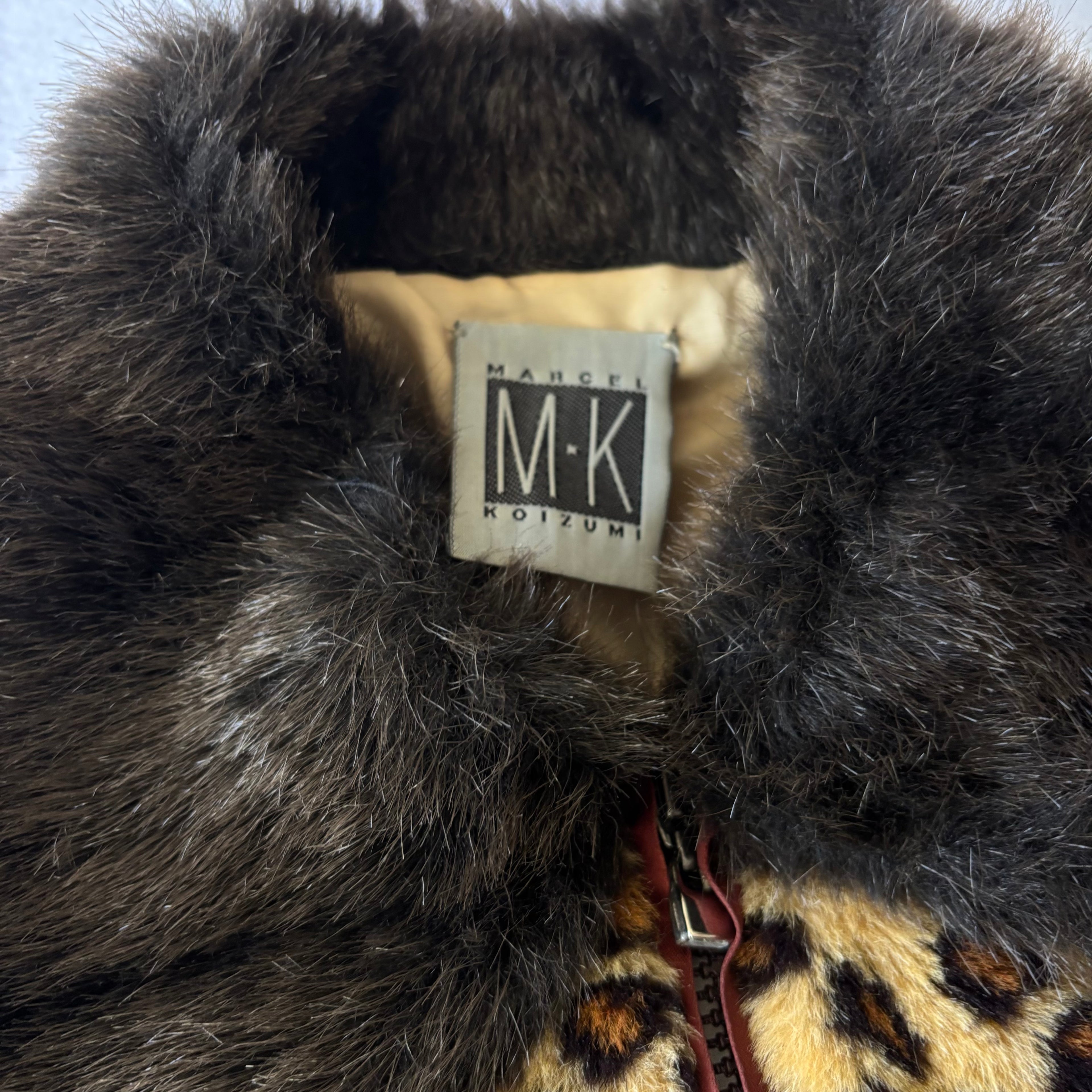 Vintage Leopard Print Faux Fur Cropped Jacket (M)