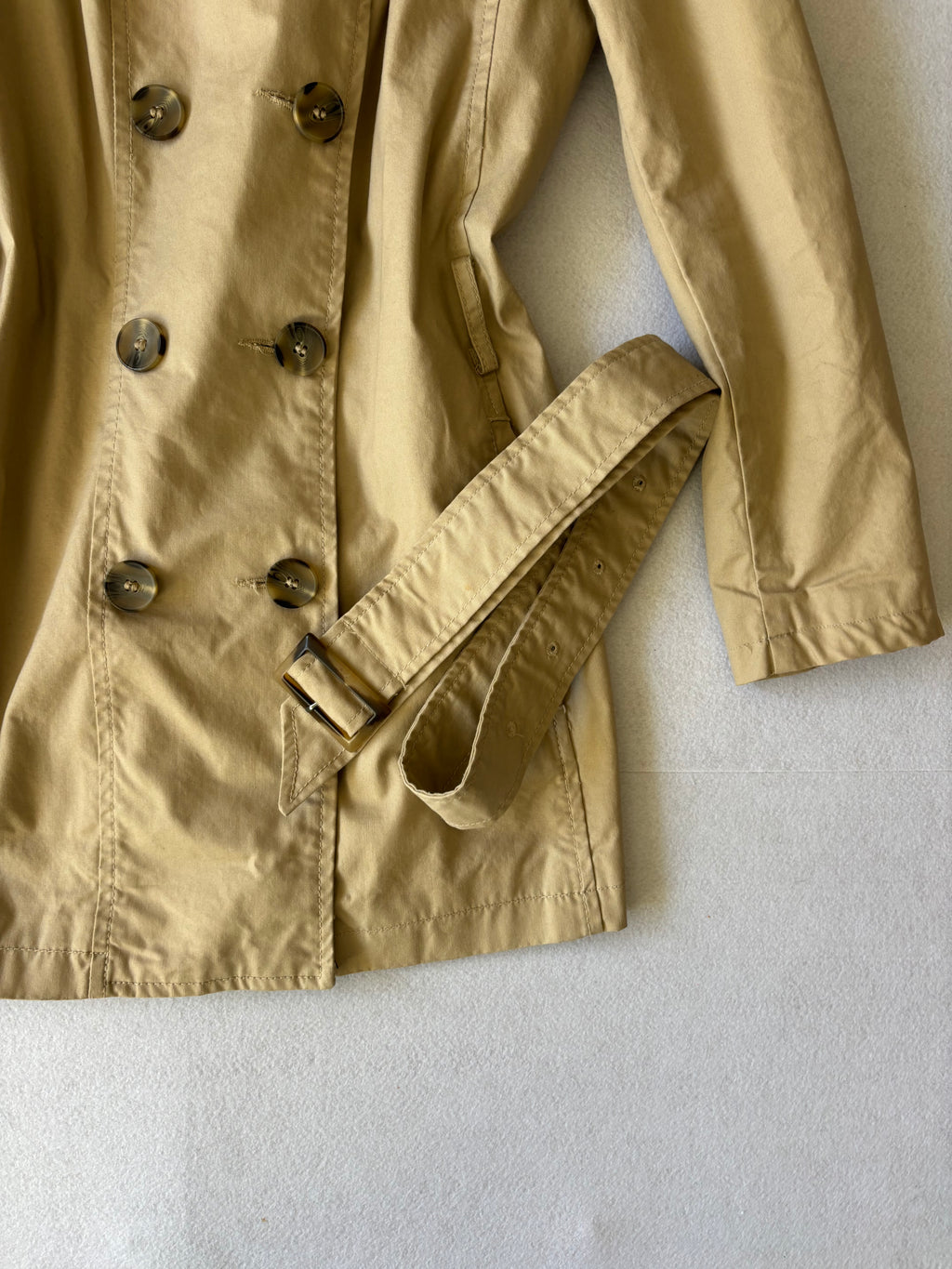 Vintage Benetton Beige Double Breasted Trench Coat (M)