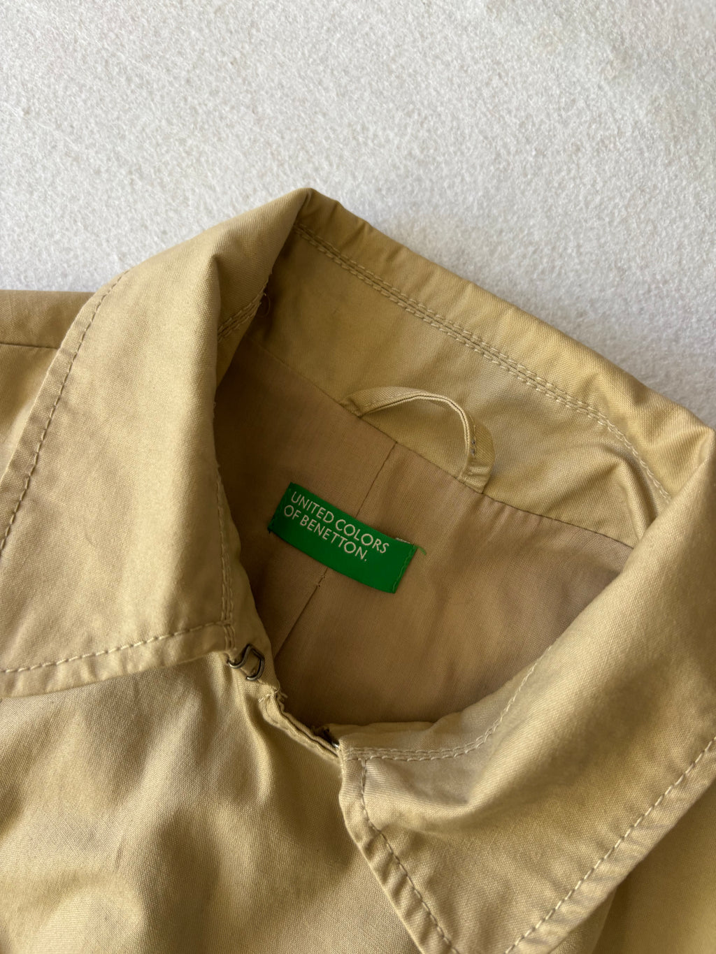 Vintage Benetton Beige Double Breasted Trench Coat (M)