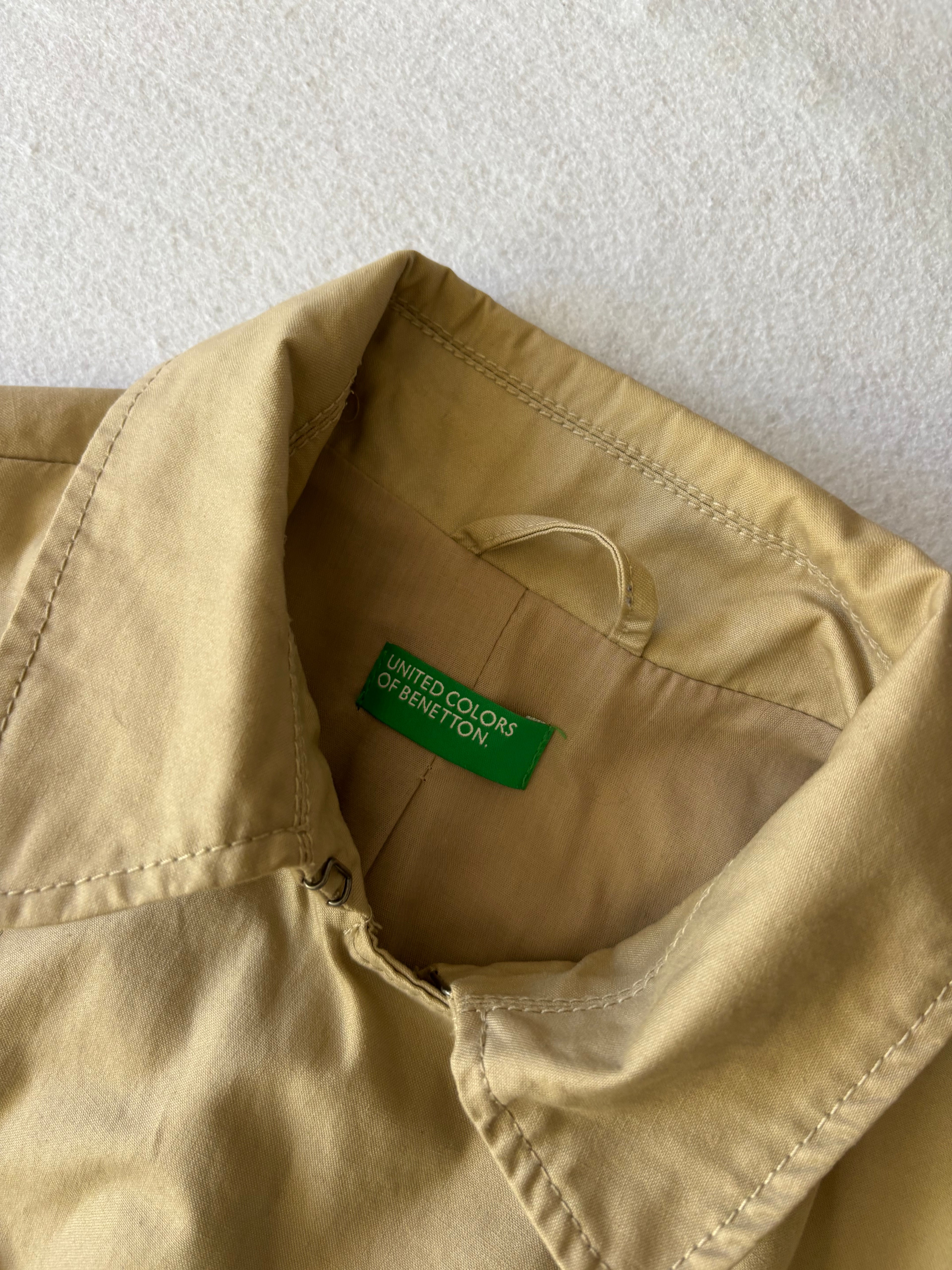 Vintage Benetton Beige Double Breasted Trench Coat (M)