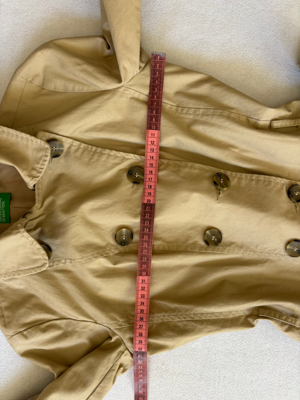 Vintage Benetton Beige Double Breasted Trench Coat (M)