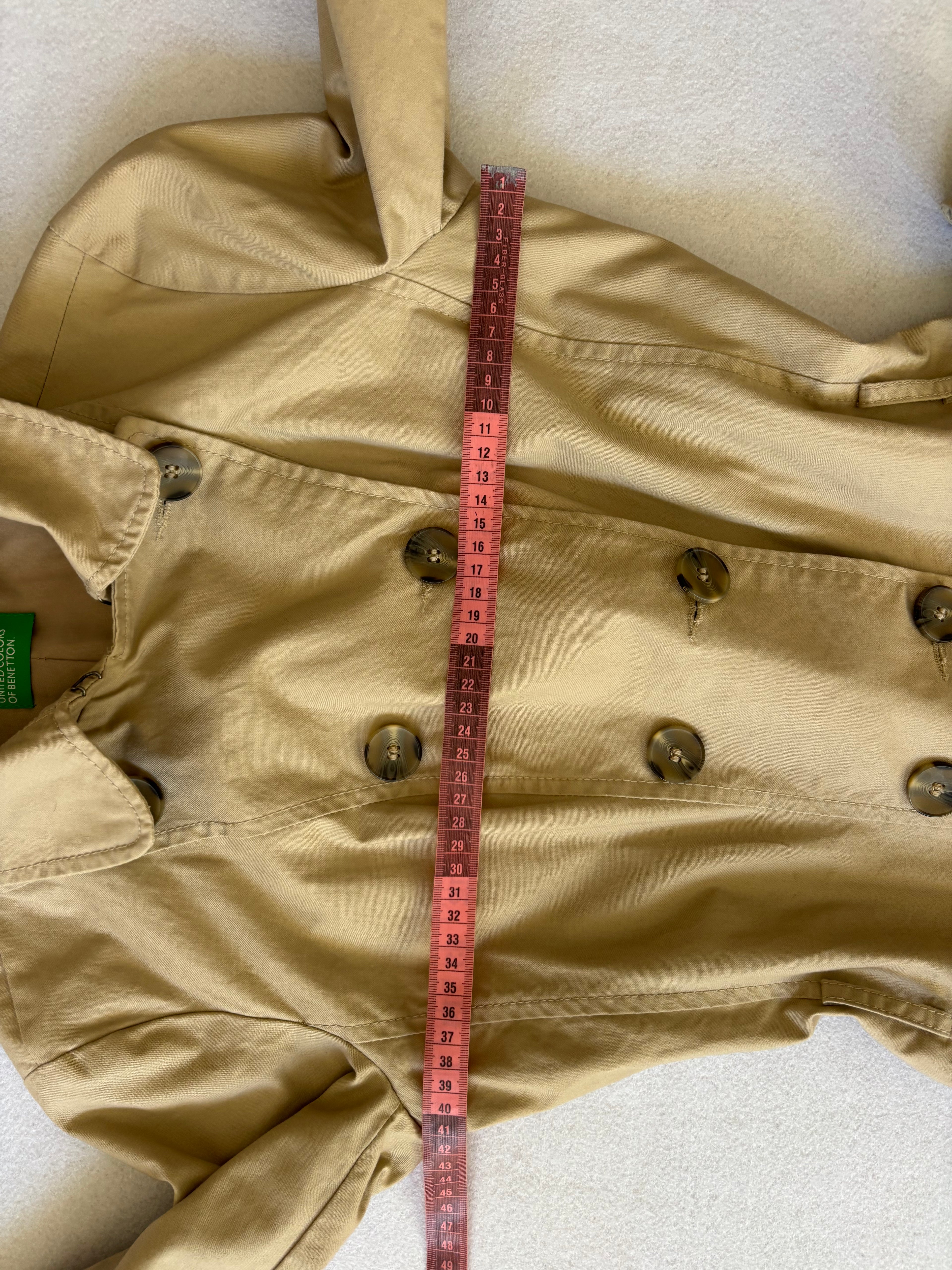 Vintage Benetton Beige Double Breasted Trench Coat (M)