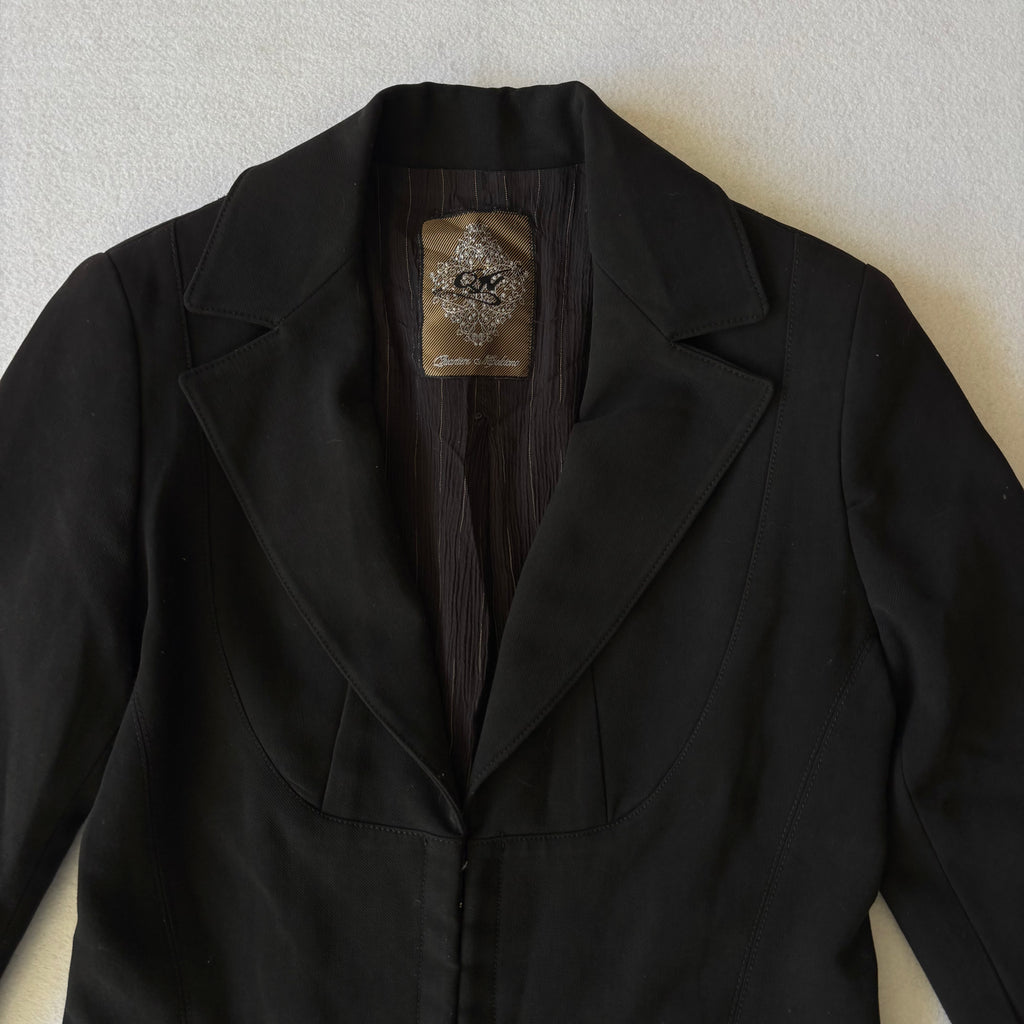 Vintage Black Fitted Hook Closure Blazer (M)