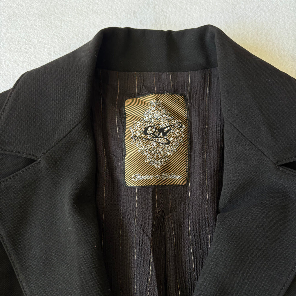 Vintage Black Fitted Hook Closure Blazer (M)