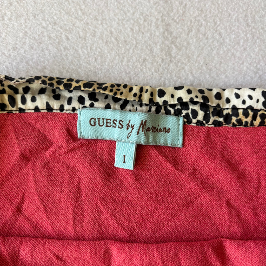 Vintage Guess Pink Leopard Trim Halter Top (S)